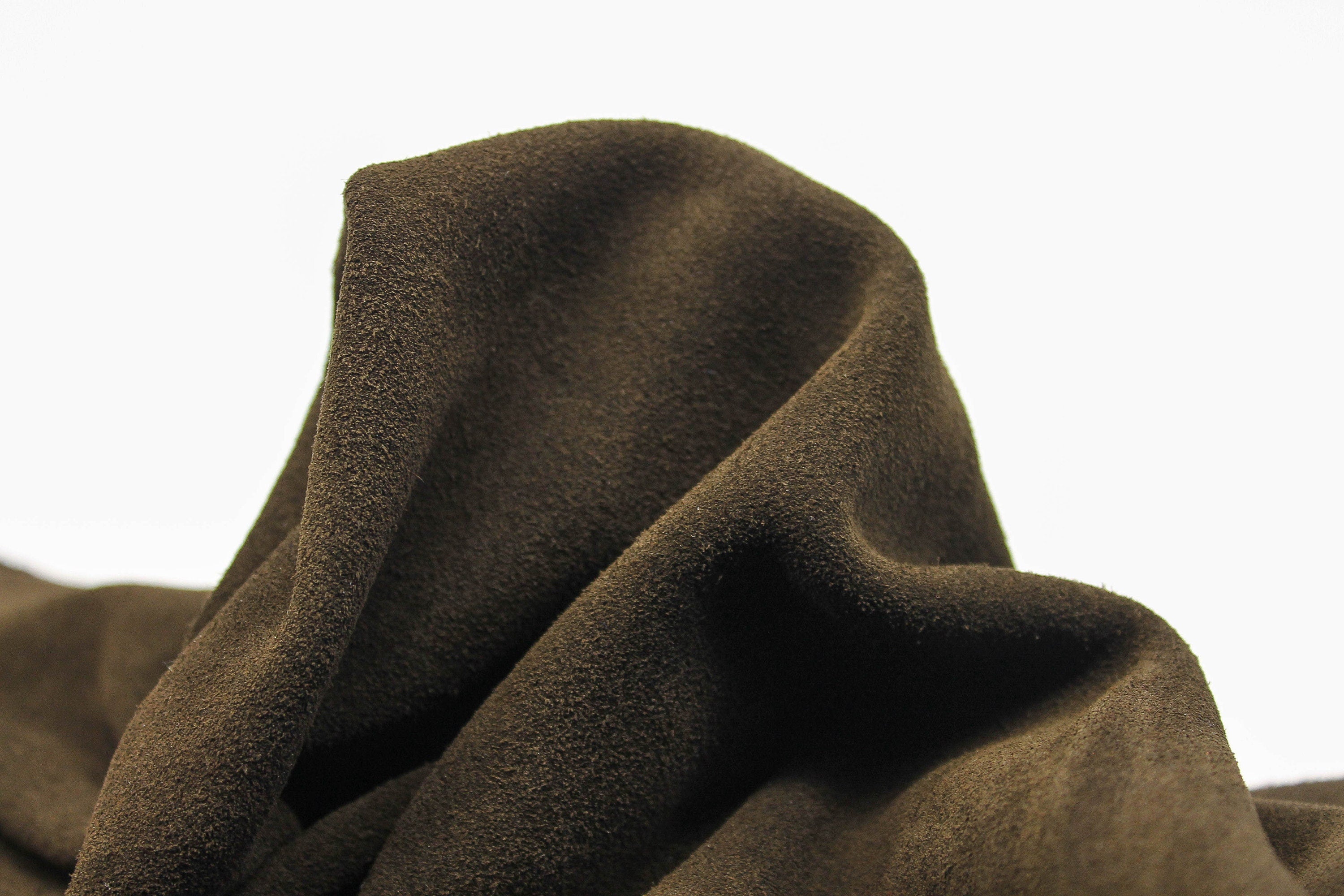 Cow suede natural leather 1.2/1.4 mm  3-4 oz color Dark Chocolate brown pre cut sheets panels