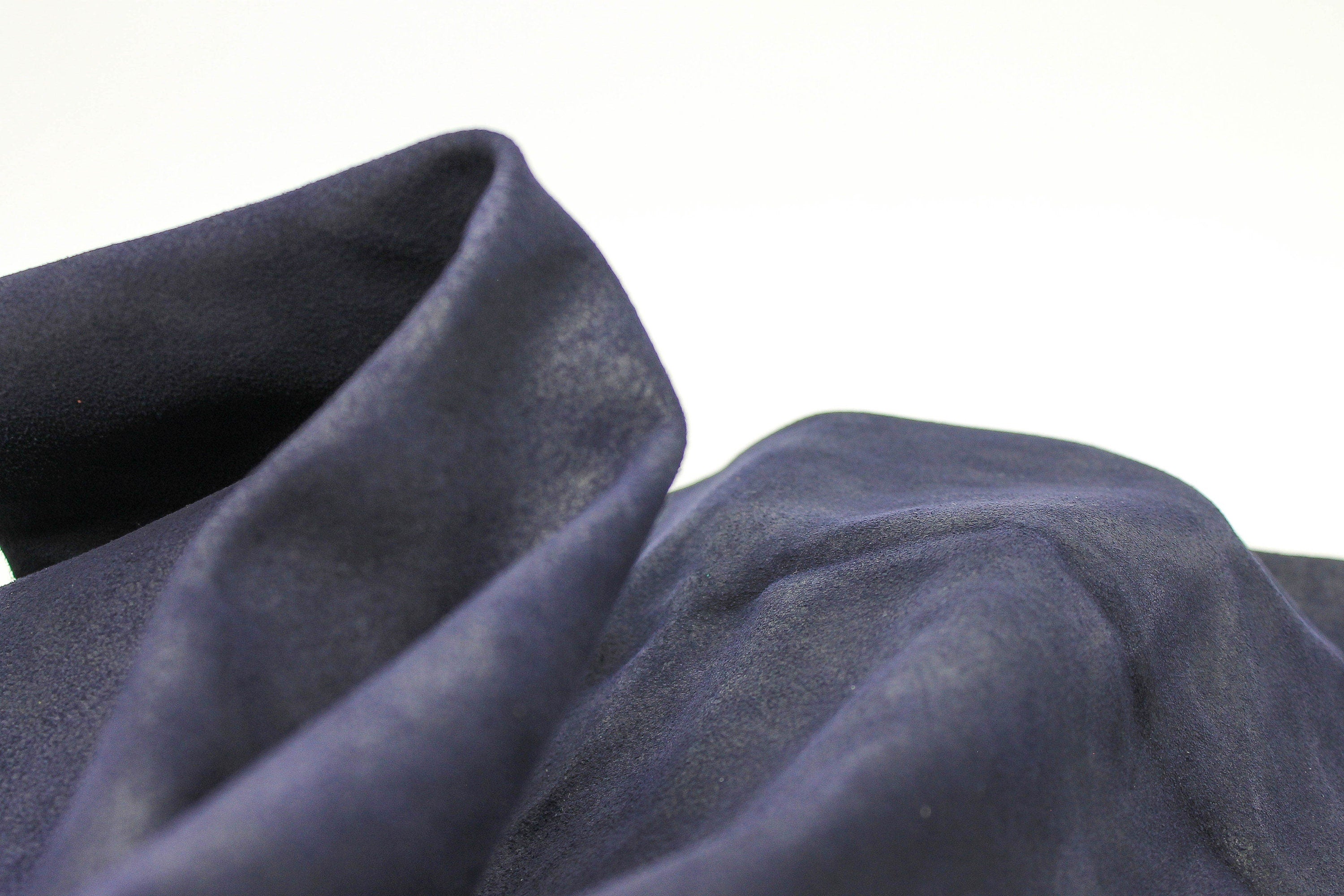 Dark Navy blue Cow suede natural leather 1.2/1.4 mm  3-4 oz pre cut sheets panels for bags crafts