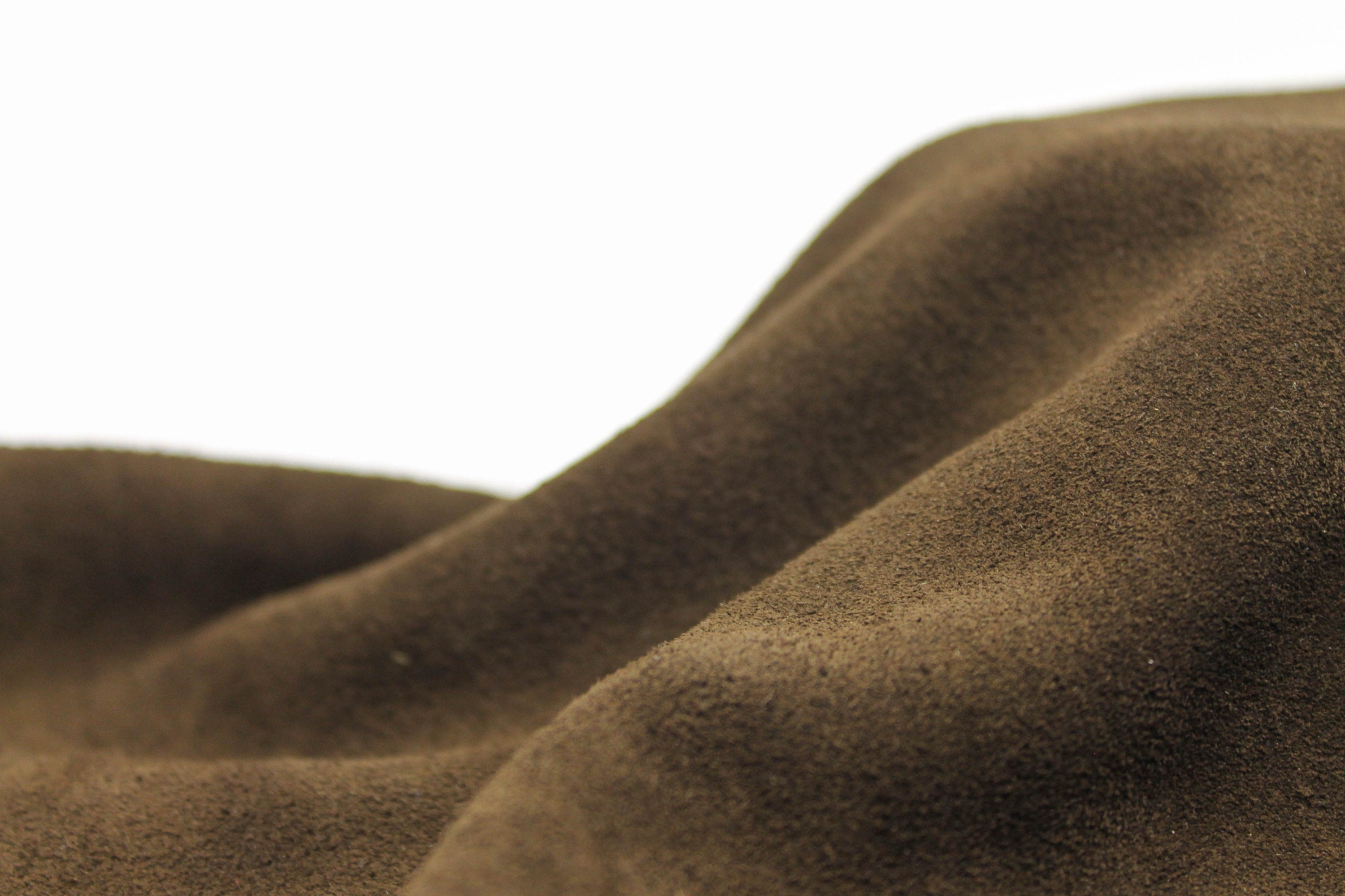 Cow suede natural leather 1.2/1.4 mm  3-4 oz color Dark Chocolate brown pre cut sheets panels