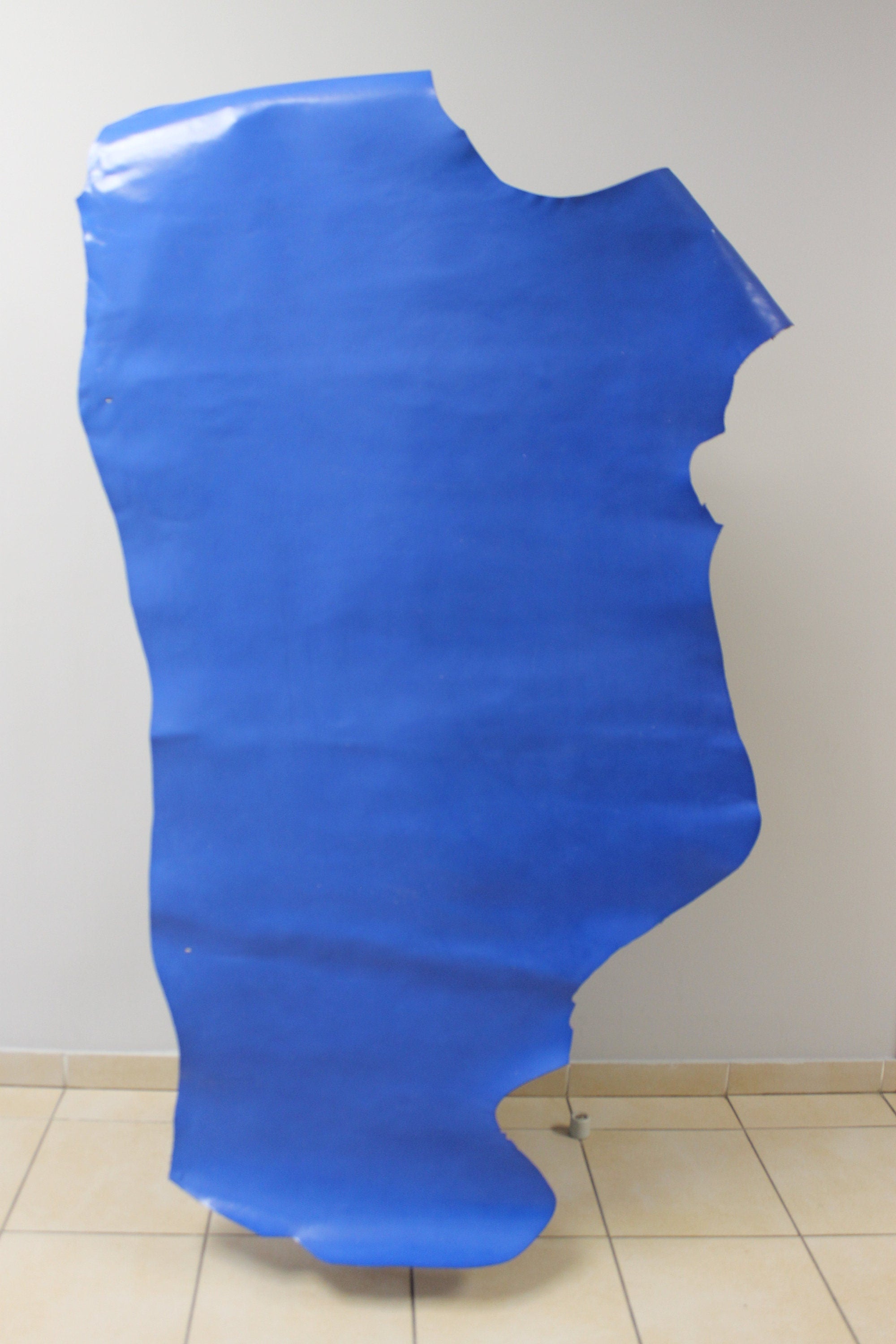 Blue leather Vegetable tanned cow | 1.5 mm | 4 oz | Real natural sides hides | Pre cut shetts panels for bags, shoes