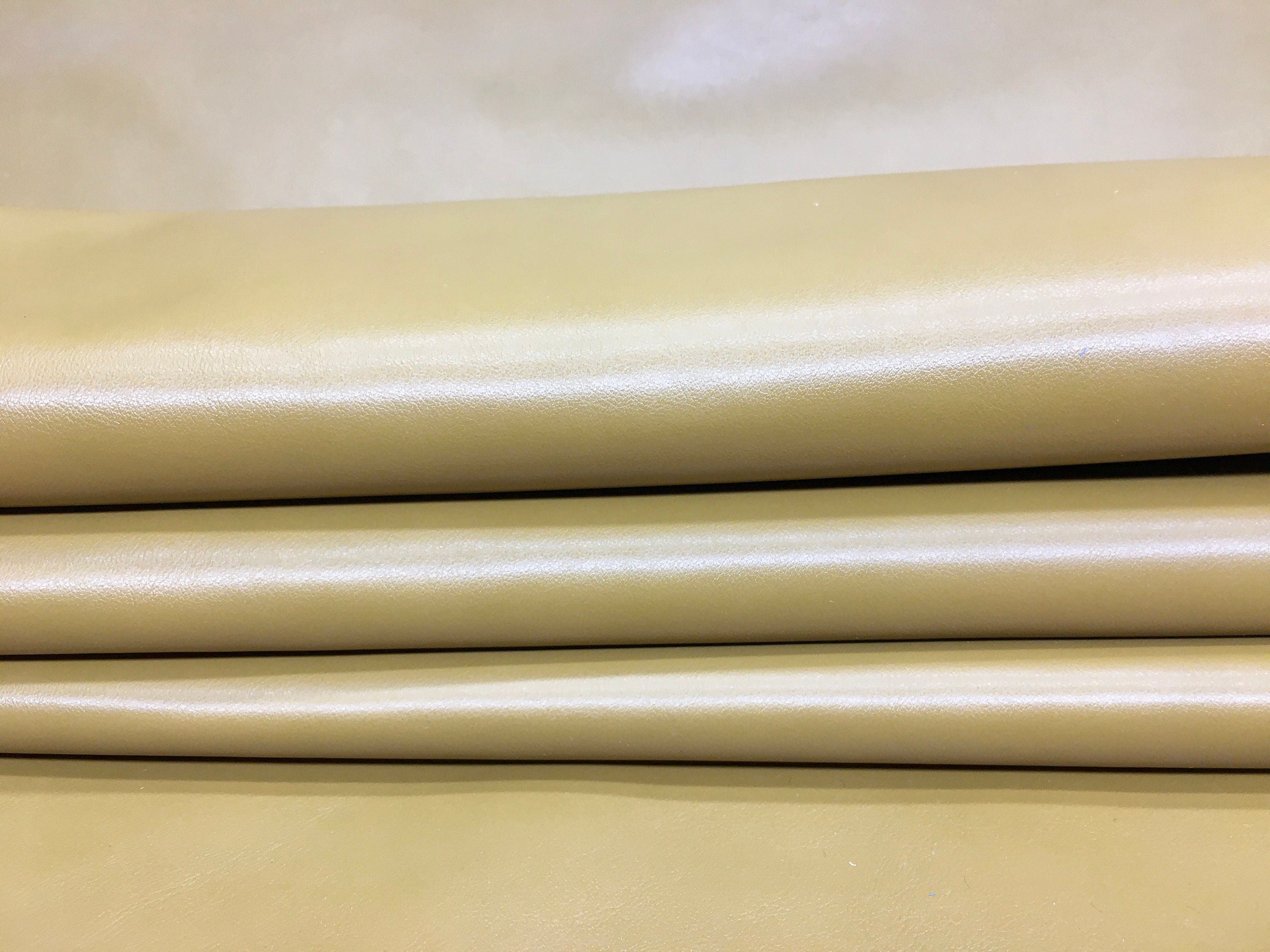 Sand brown 100% real leather | 0.8/1.0 mm | 2/3 OZ | natural cow hide side | Precut panels sheets