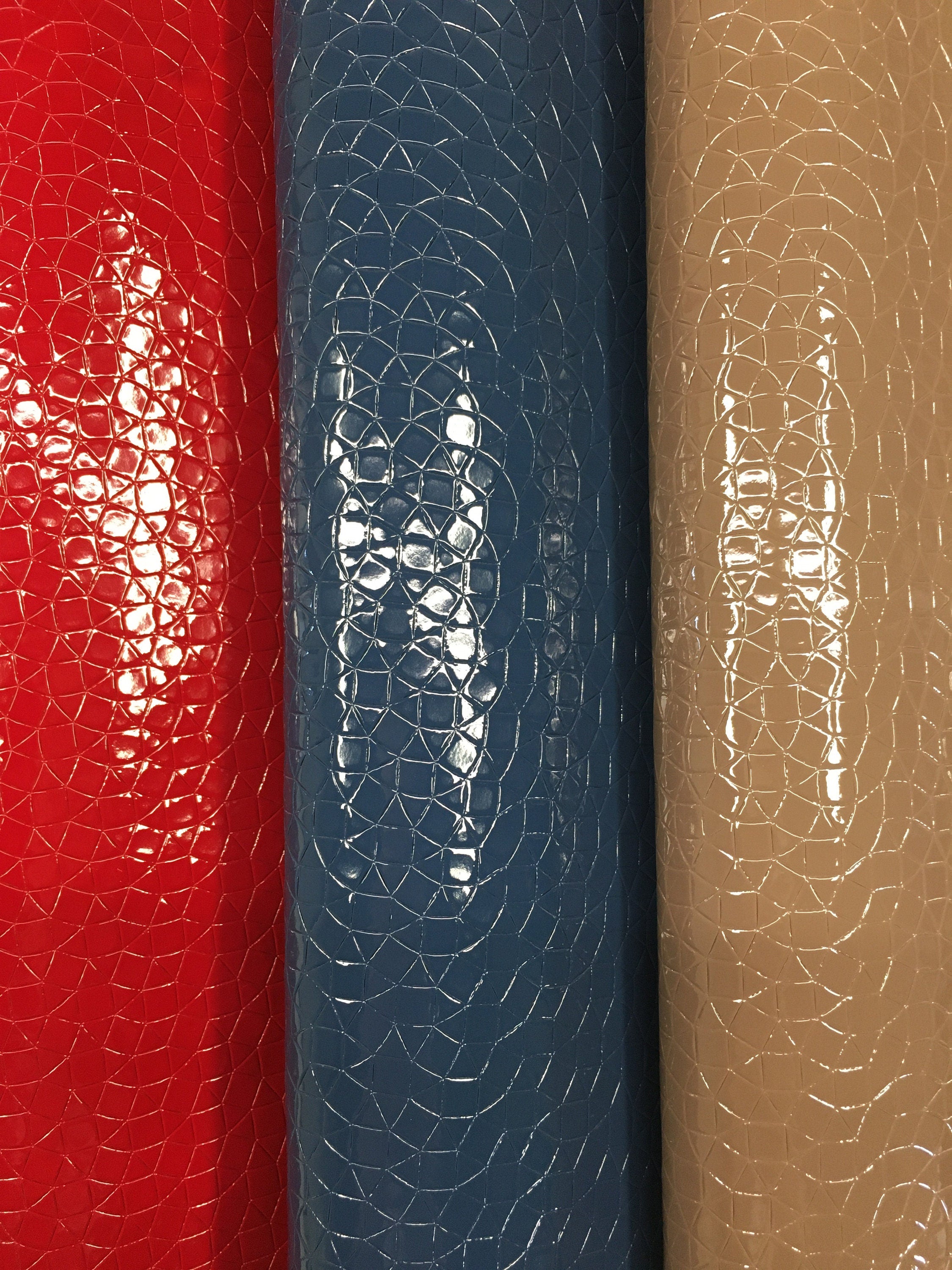 Patent leather Embossed glossy | blue beige red colors|  1.0 mm | 2-3 oz | real natural hide skin pieces