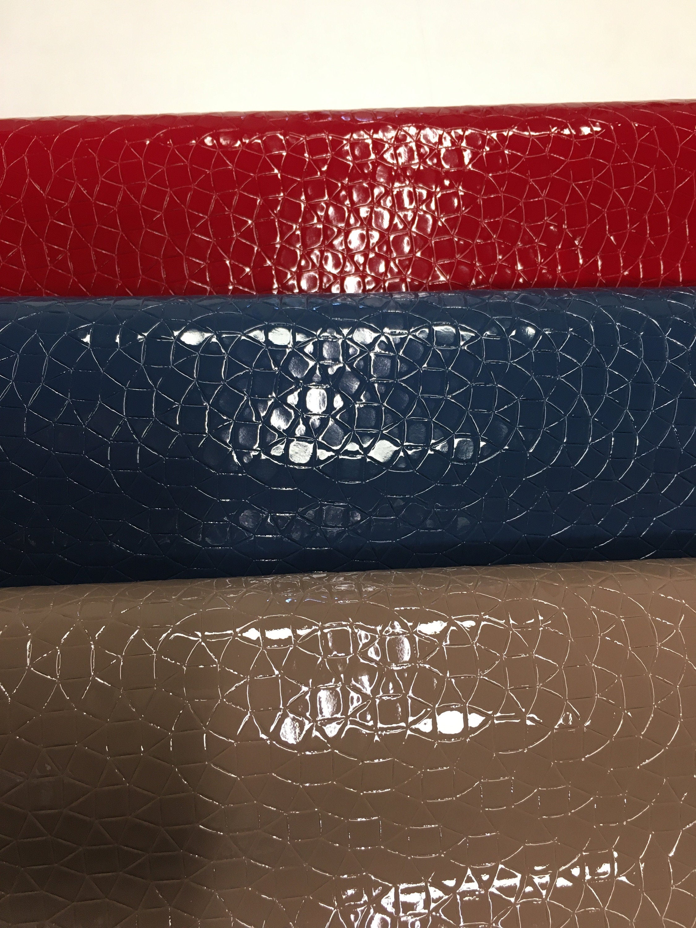 Patent leather Embossed glossy | blue beige red colors|  1.0 mm | 2-3 oz | real natural hide skin pieces