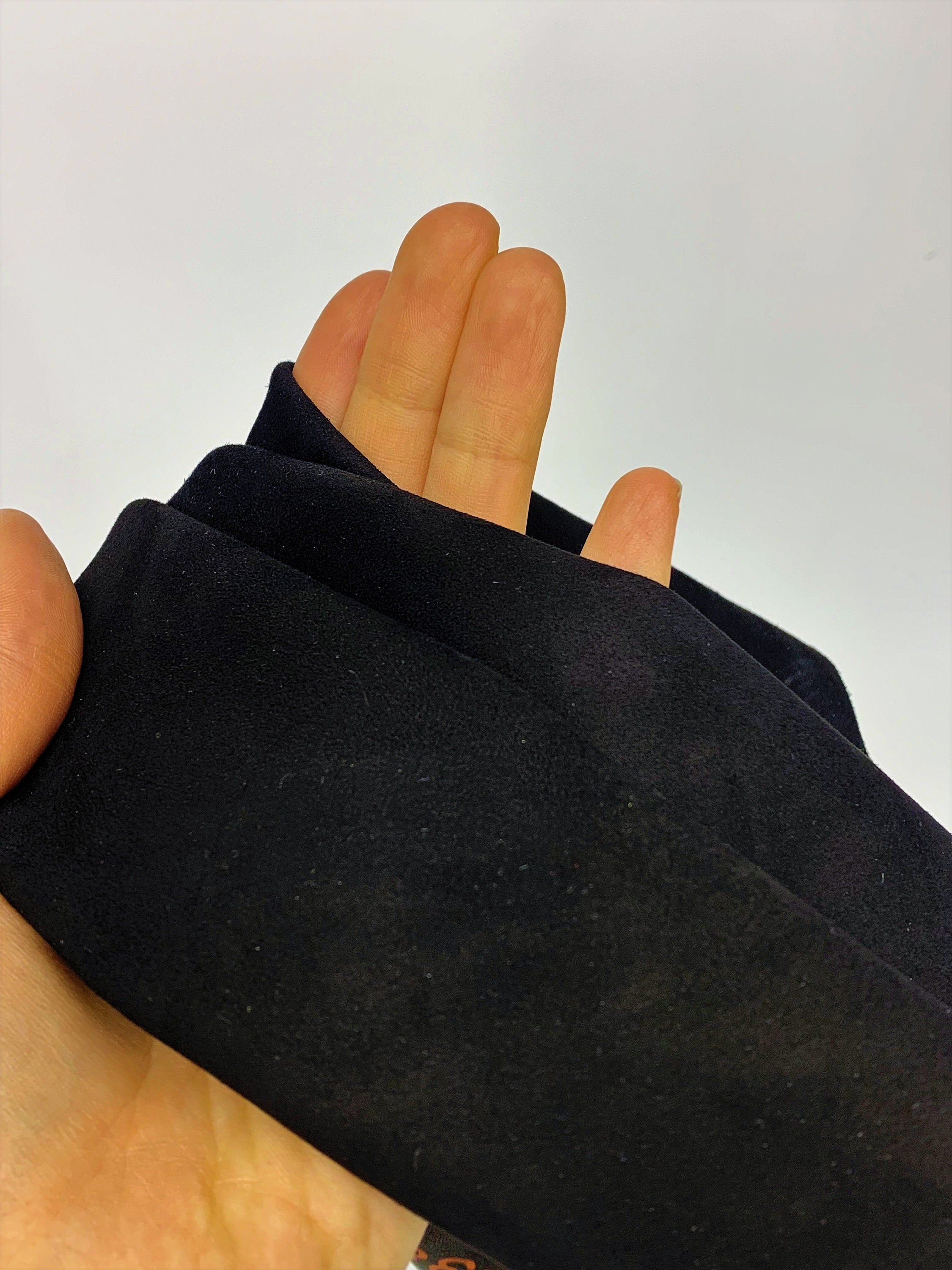 Black goat suede leather | 0.8/1.0 mm |  2-3 oz  thin |  Real natural leather hide