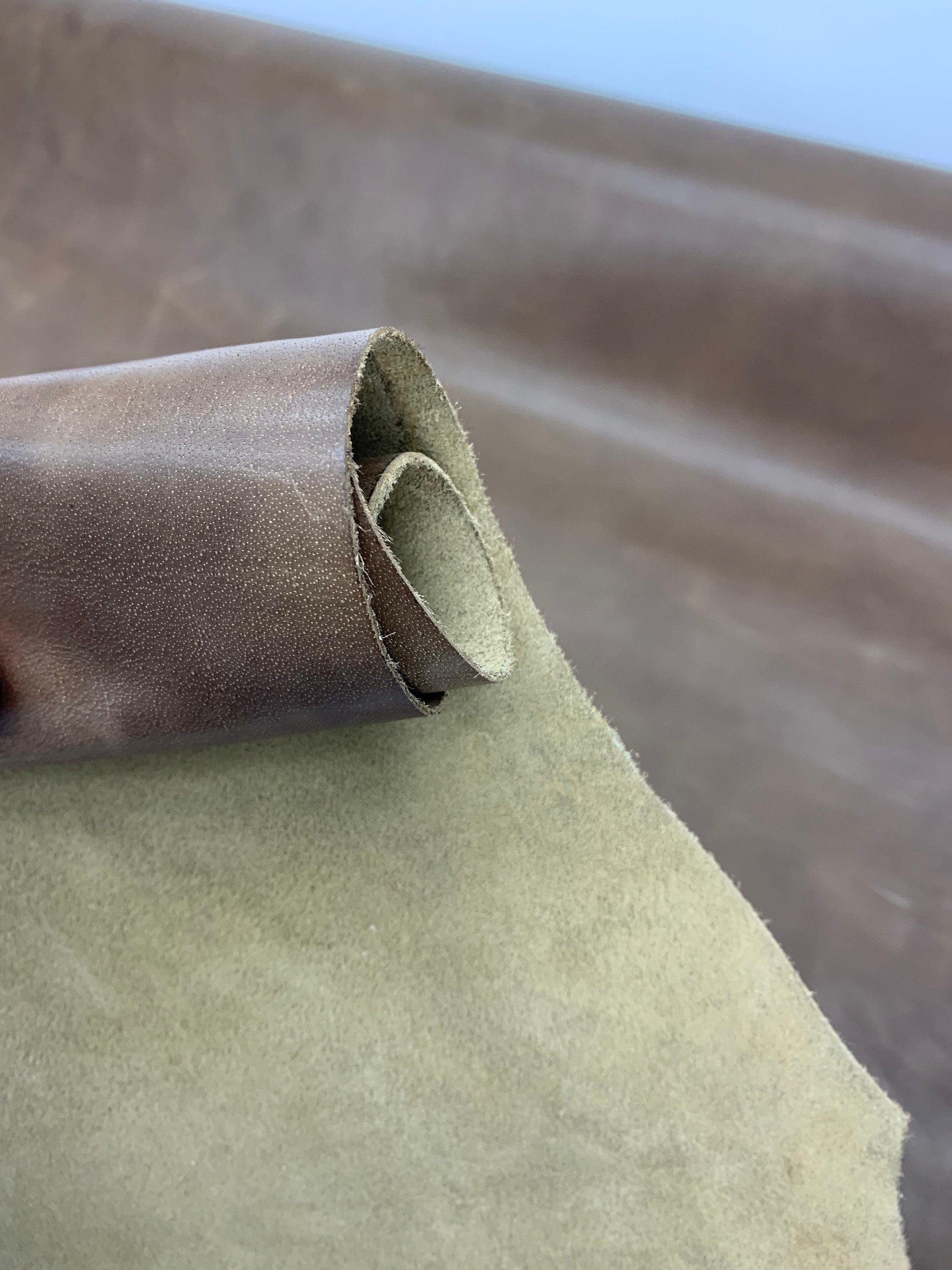 Antique Vintage Brown 100% real buffalo leather | crazy horse | 1.2/1.4mm 3-4 oz | waxy oily finishing distressed color vegetable tanned