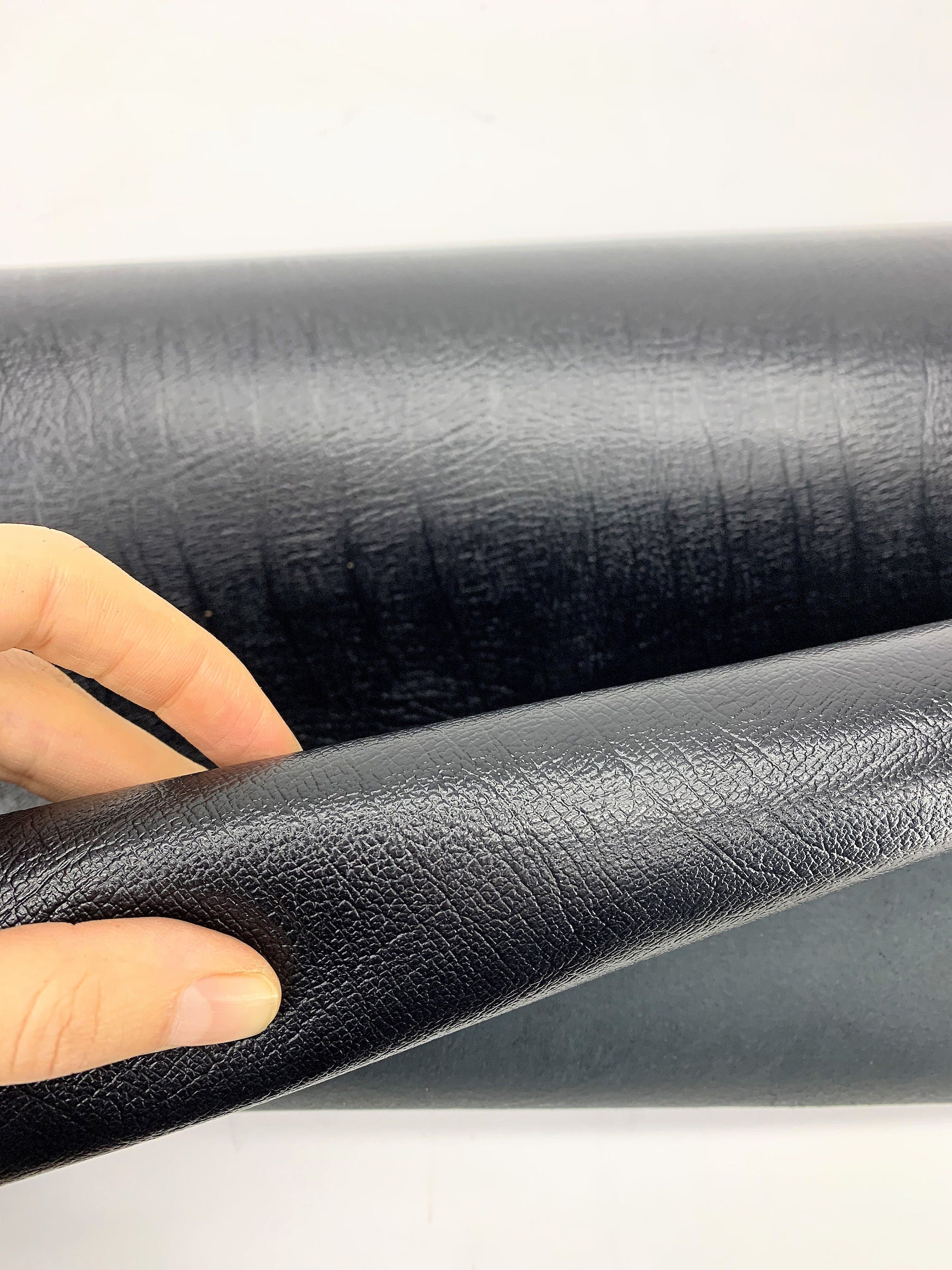 Black leather with print cow |100% natural Leather | 1.1 mm| 2- 3 OZ | Embossed, hot plated surface | sheets precut Fine Elephant print