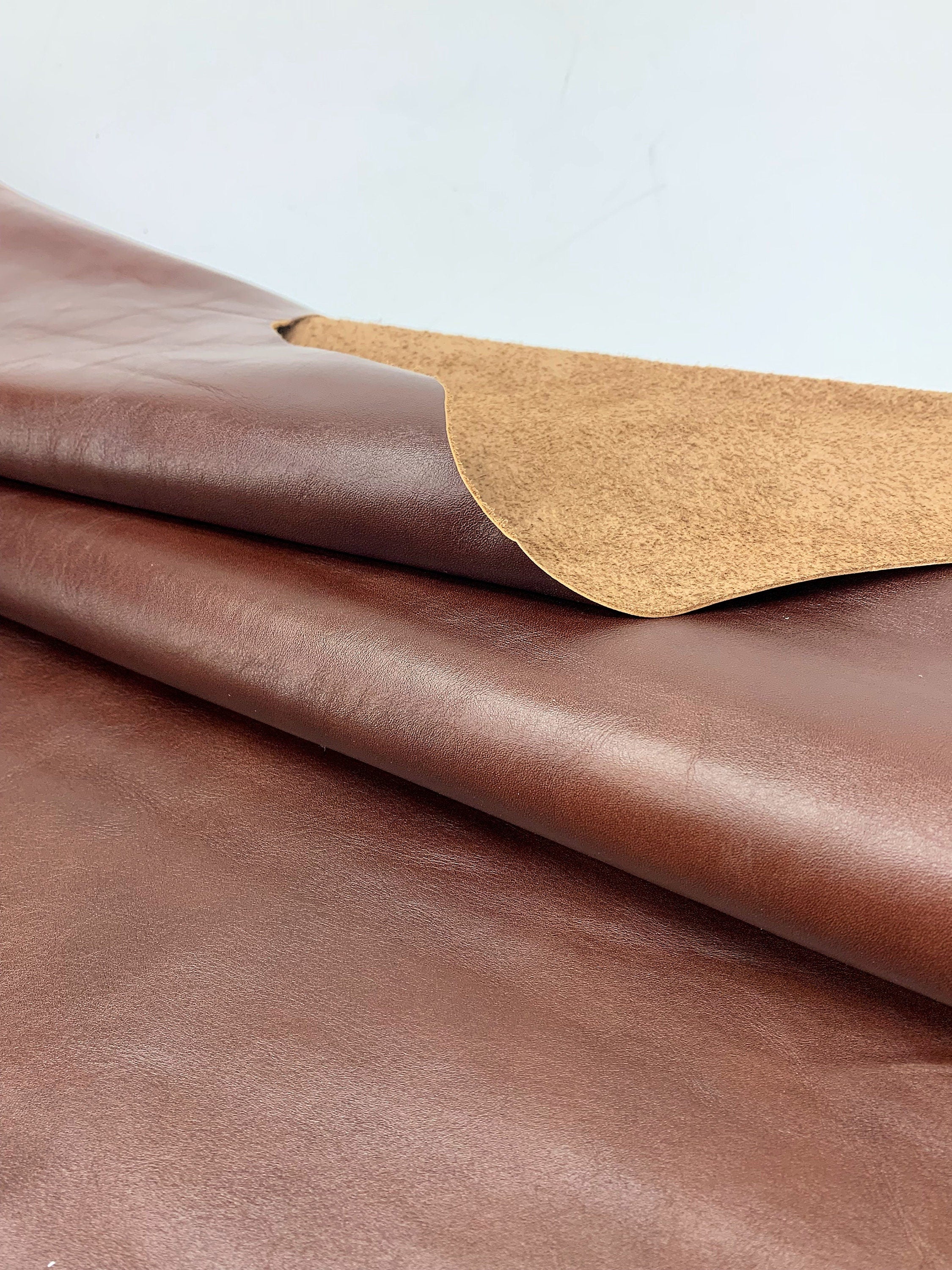 Veg Tan cognac 100% real natural leather | 1.0-1.2mm  3 OZ |