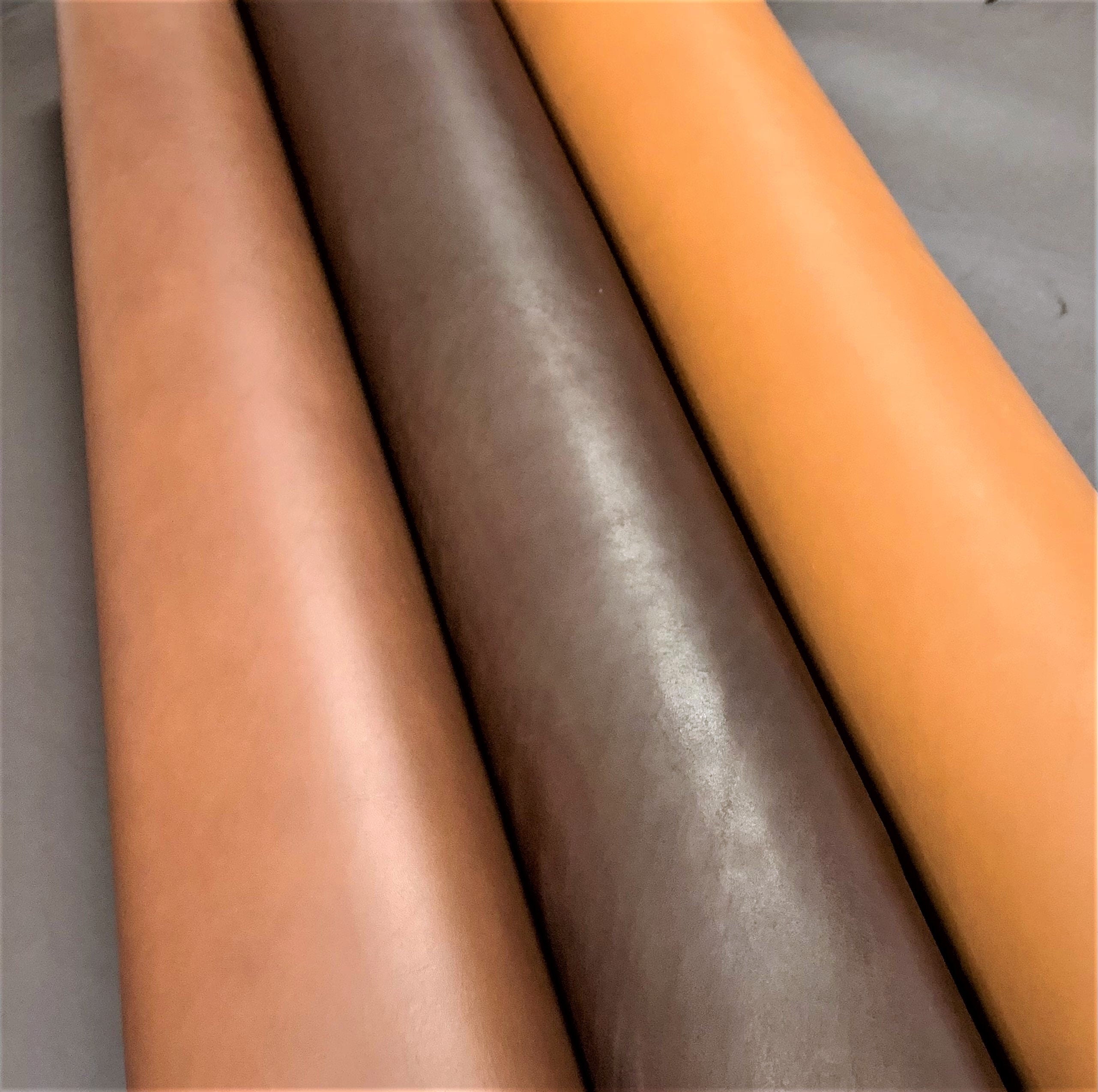 Thick leather sheets | 5-6 oz | 1.8 - 2.6mm | Buffallo Bizon Bull Brown Dark Brown tan cognac colors