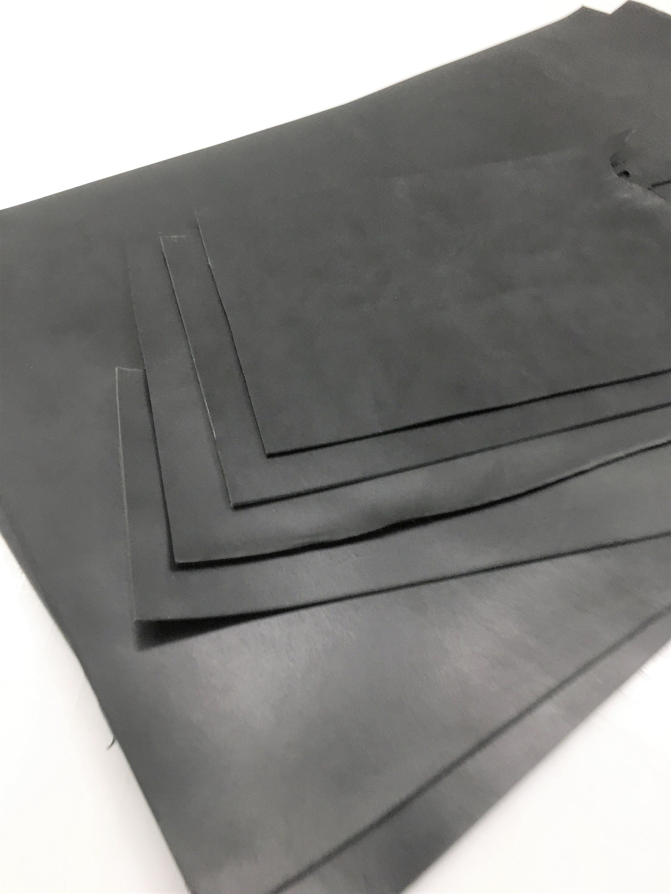 Thick leather black sheets pieces | 2.8 mm | 7 oz | precut real natural cow |