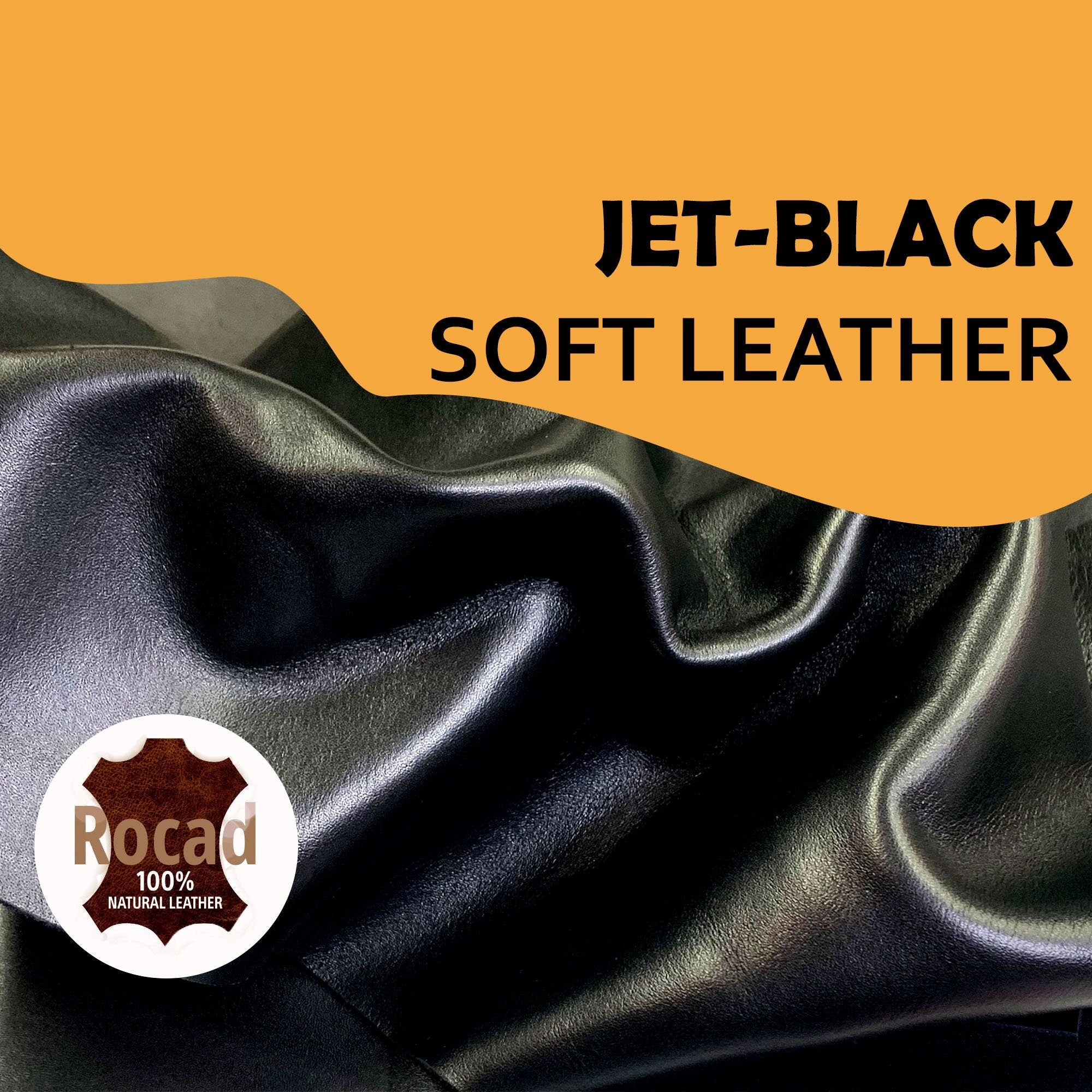 Thin soft 0.8-1 mm 2oz  | Black Calf Leather | soft versatile elastic | hides sheets | for bags, shoes, clothing, bookbinding | leathercraft