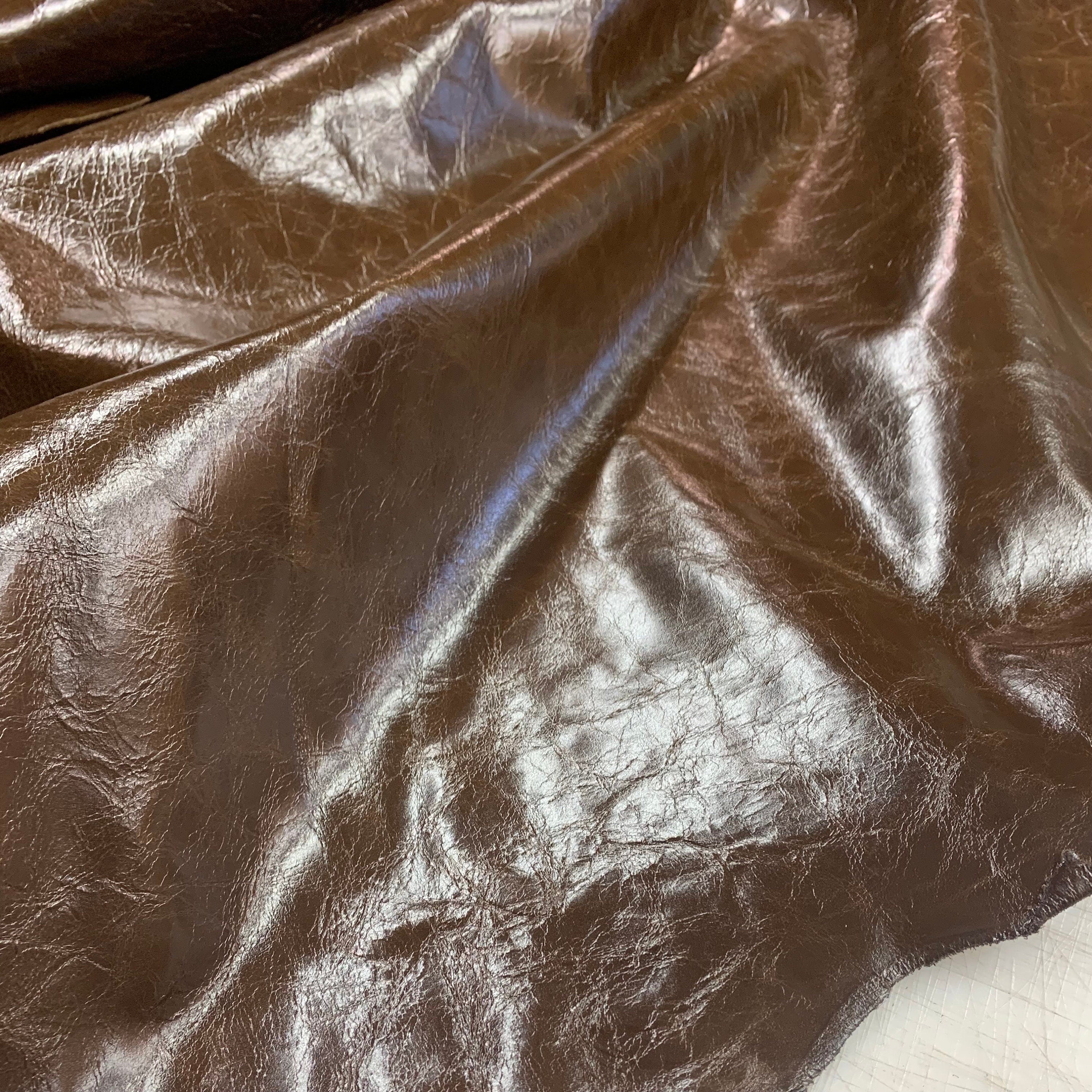 Dark brown crunchy leather |Antique Vintage Rustic style |1-1.2mm 2-3 oz | dark chocolate for bags, upholstery leathercraft