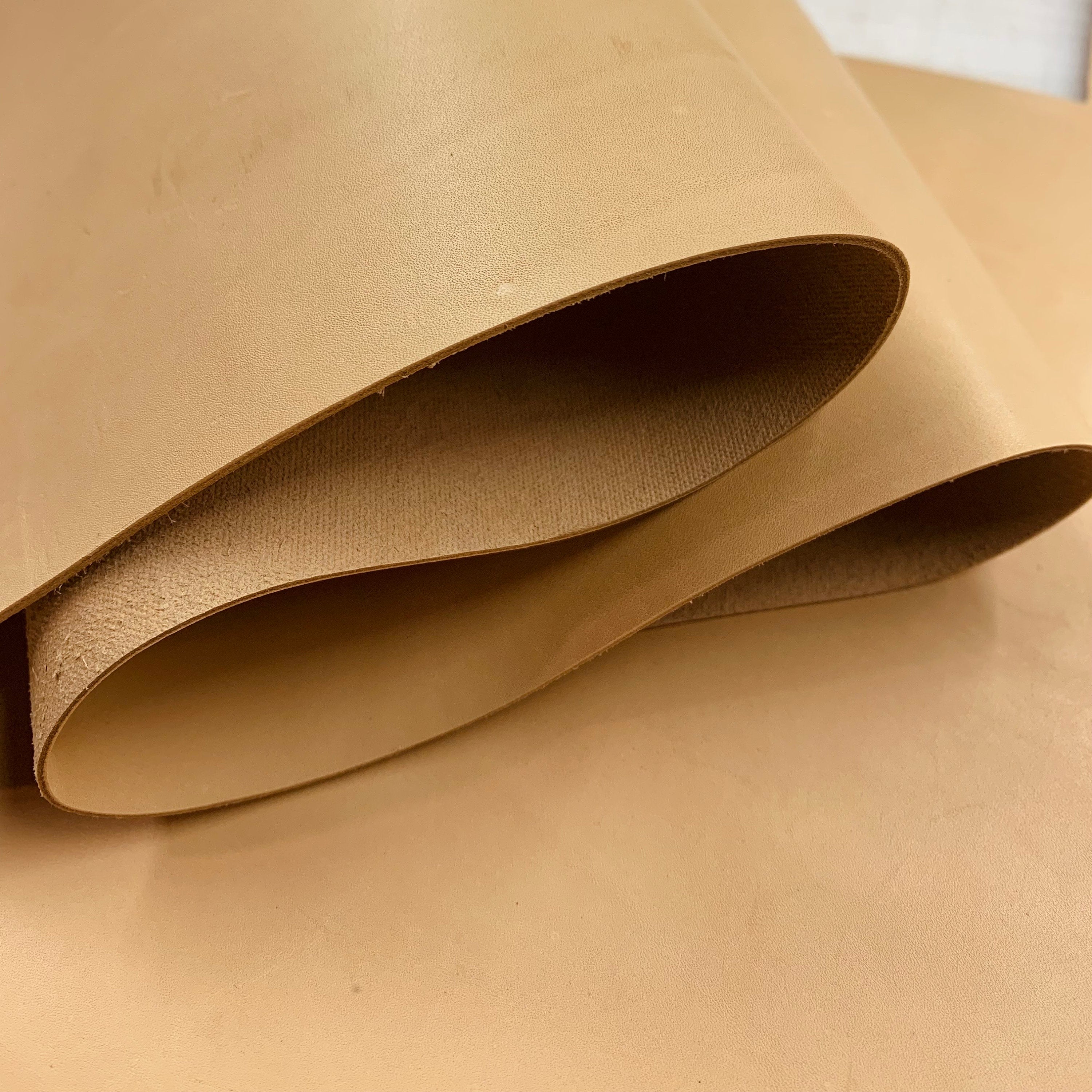 Tan light brown real leather | 1.2mm 3oz | natural cow leather | Precut panels sheets | rustic vintage style distressed