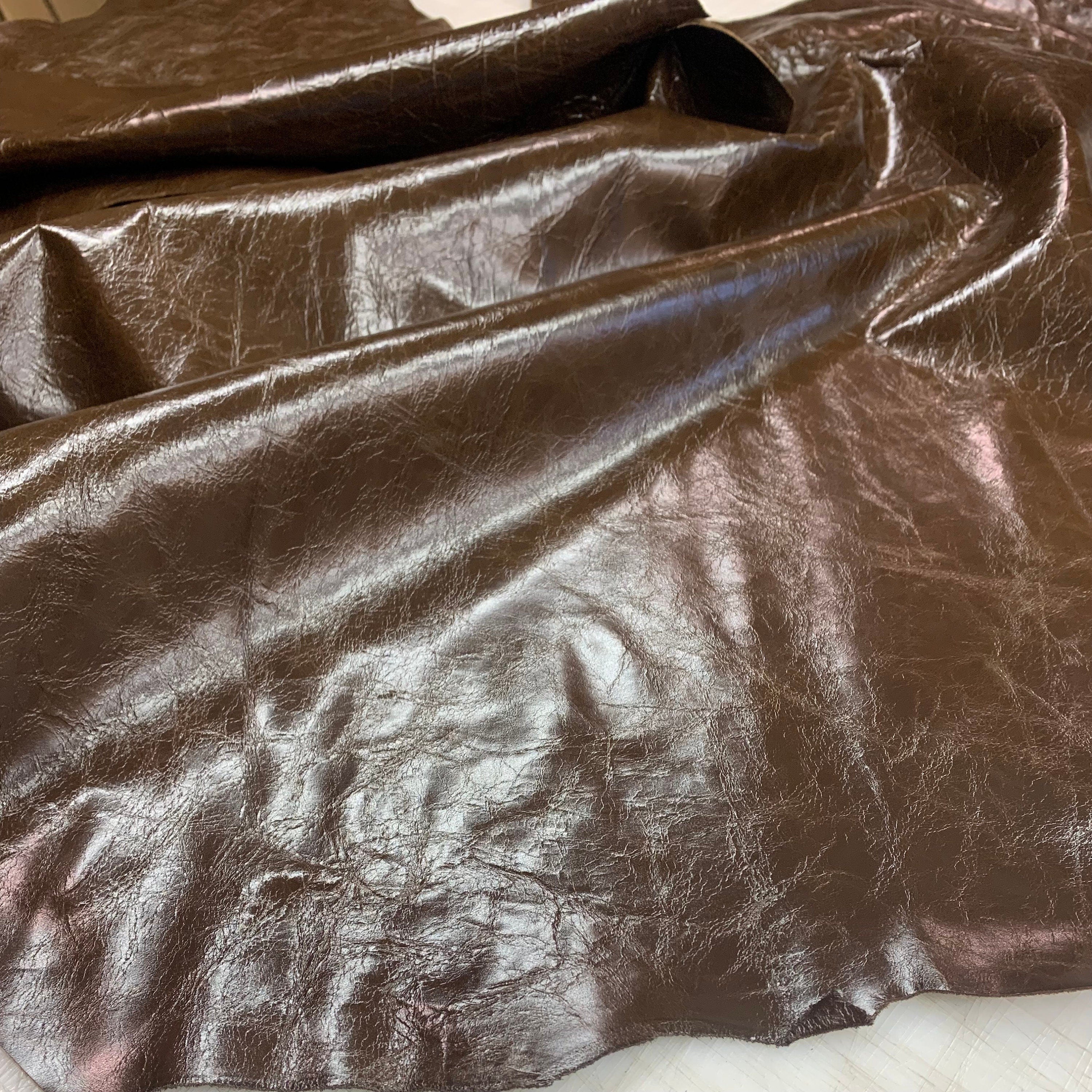 Dark brown crunchy leather |Antique Vintage Rustic style |1-1.2mm 2-3 oz | dark chocolate for bags, upholstery leathercraft