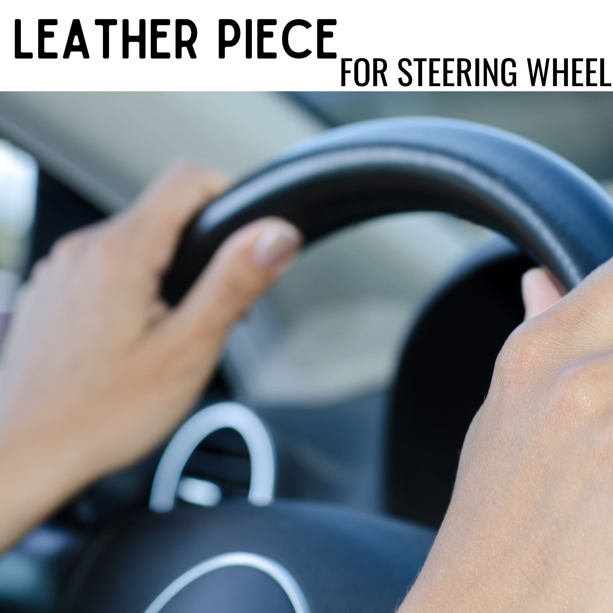 Car steering wheel leather piece / 1.2 mm thick / Black matt color