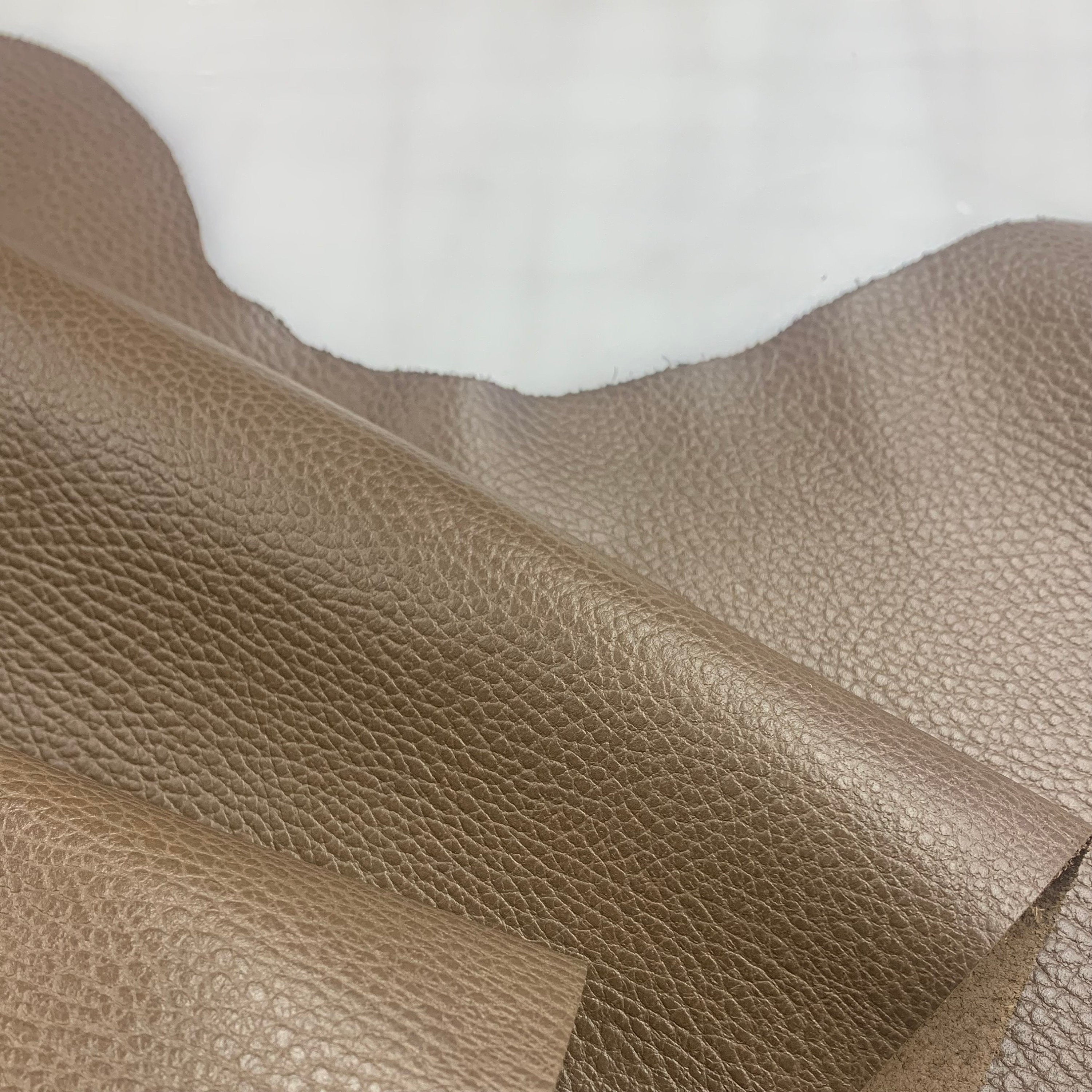 Brown leather pebbled natural cow |1.6 mm | 4 0z Real natural hide skin |Precut sheets panels milled