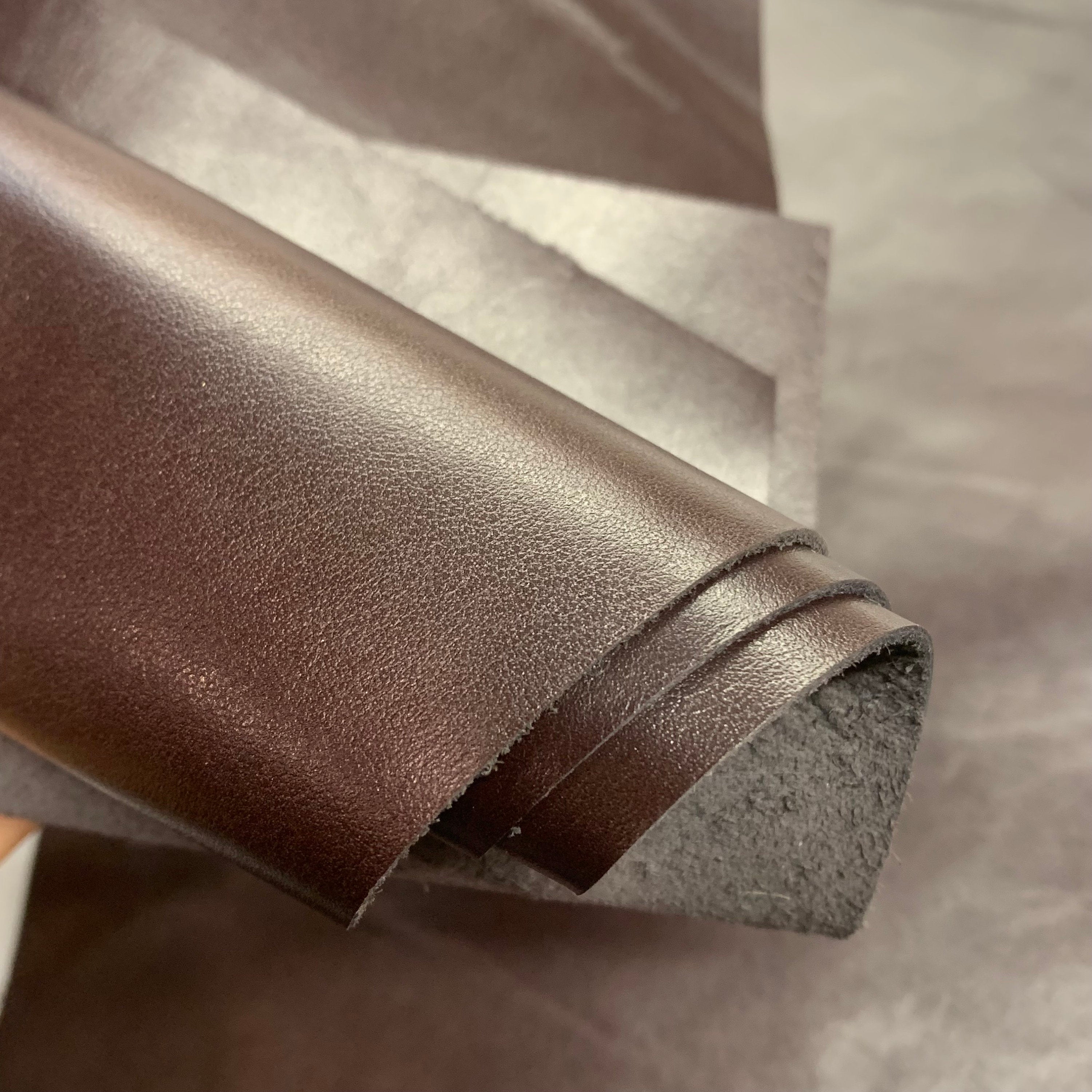 Dark Brown leather 100% Real | 1 mm 3 oz  |precut sheets panels for leathercraft bags shoes upholstery