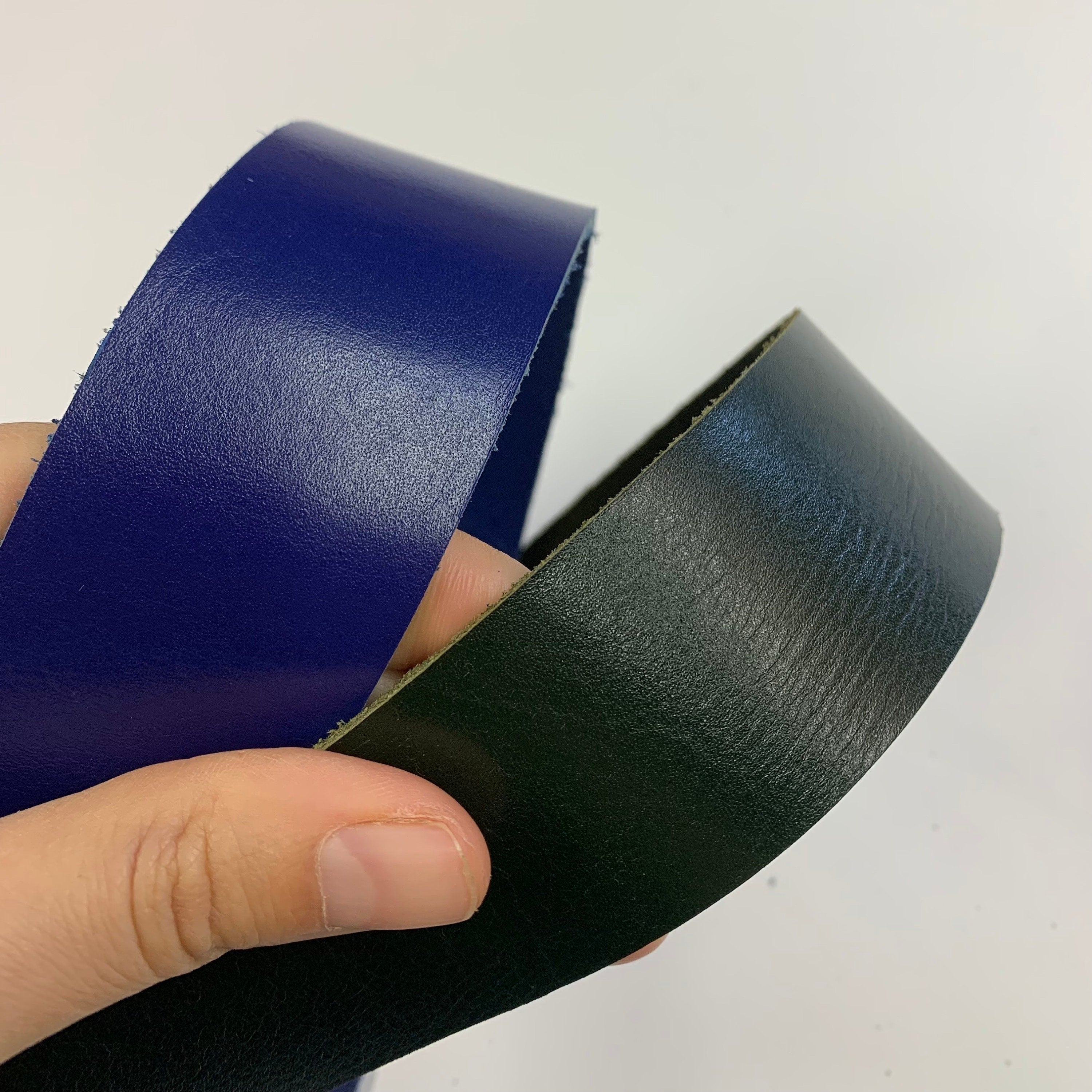 Blue Green leather straps | 150 cm, 59 inch long | 3.2 mm, 8 oz thick | for belts, leathercraft