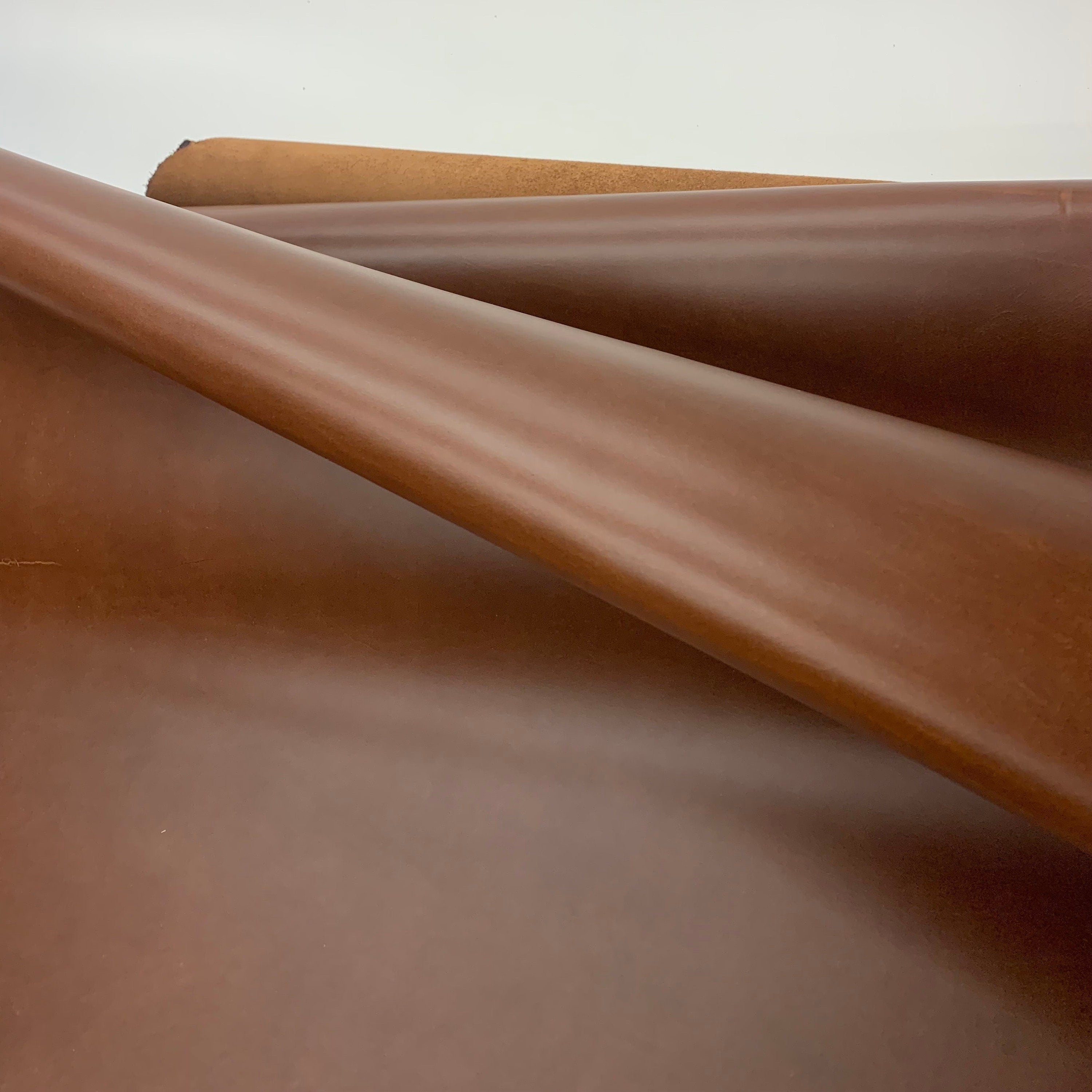 Brown Chestnut Real Leather Veg Tan  | 1.8 mm 4OZ | crazy horse | thick |  For bags, boots, upholstery, italian