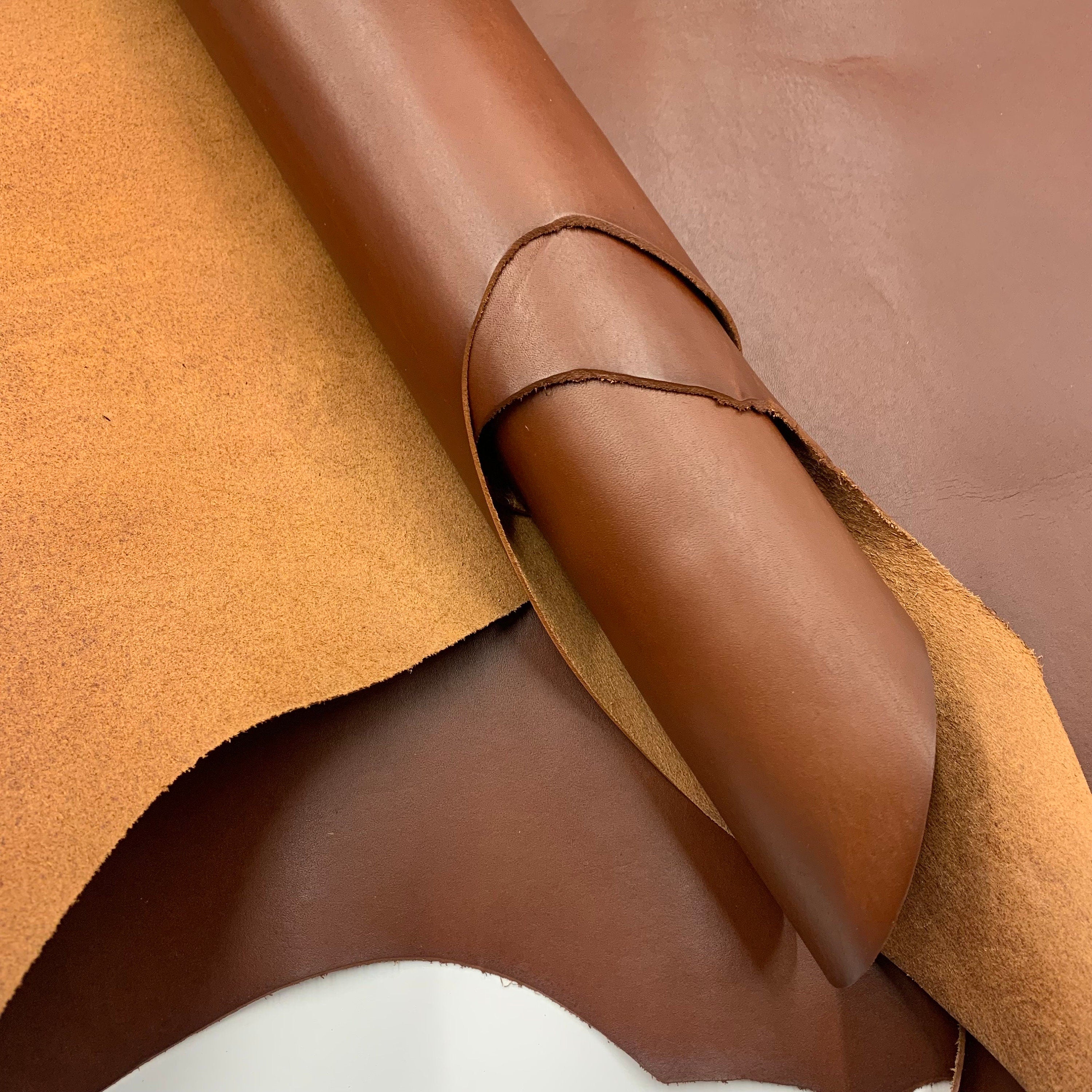 Brown leather | Italian Vegetable Tanned | Oil  tanned 100% natural | 1.5 mm 4 oz | Brown color | sheets pieces panels