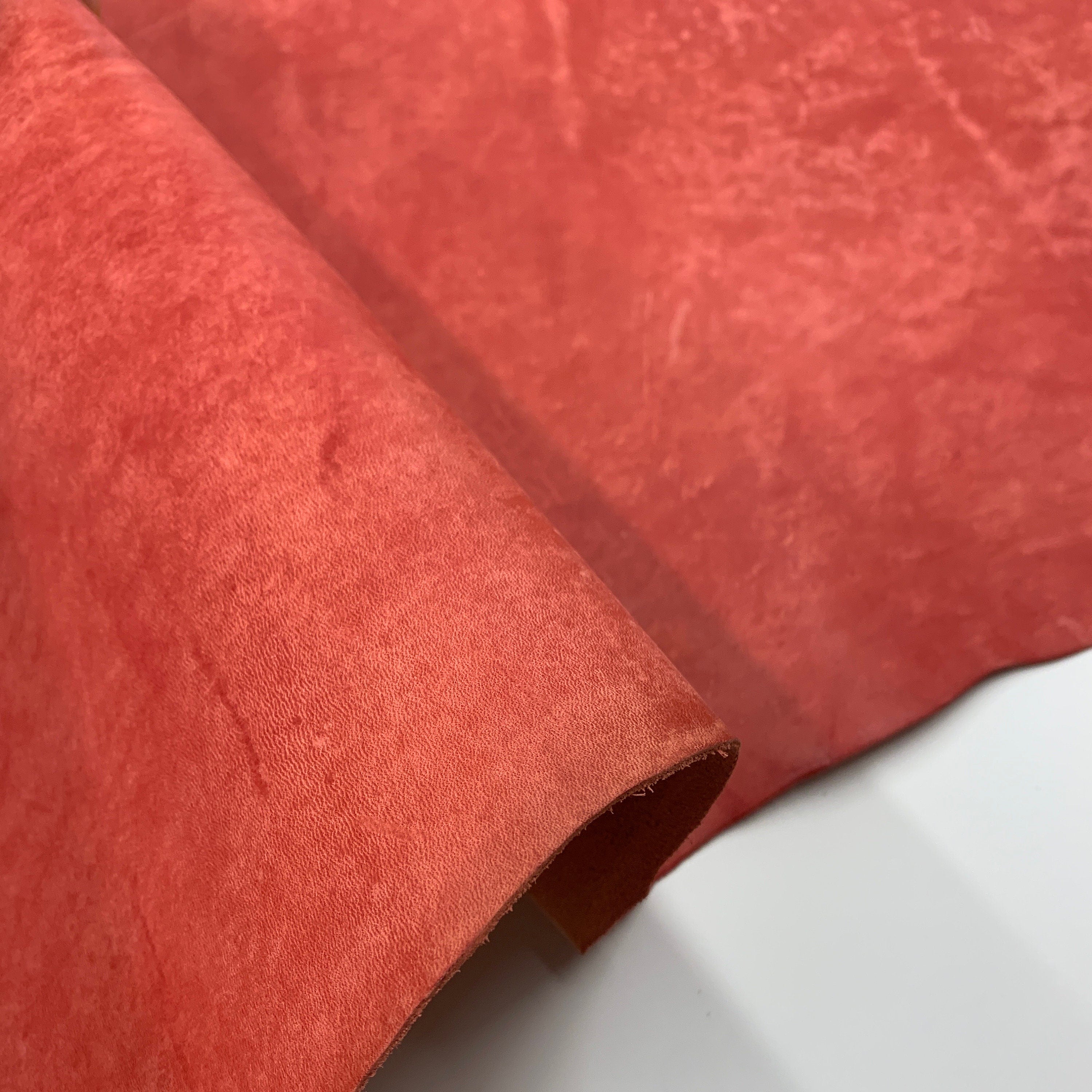 Red Leather | Maya pueblo Vegetable tanned sheets | Top Grain 1.4 mm 3-4 OZ | for bags, shoes, purses, wallets