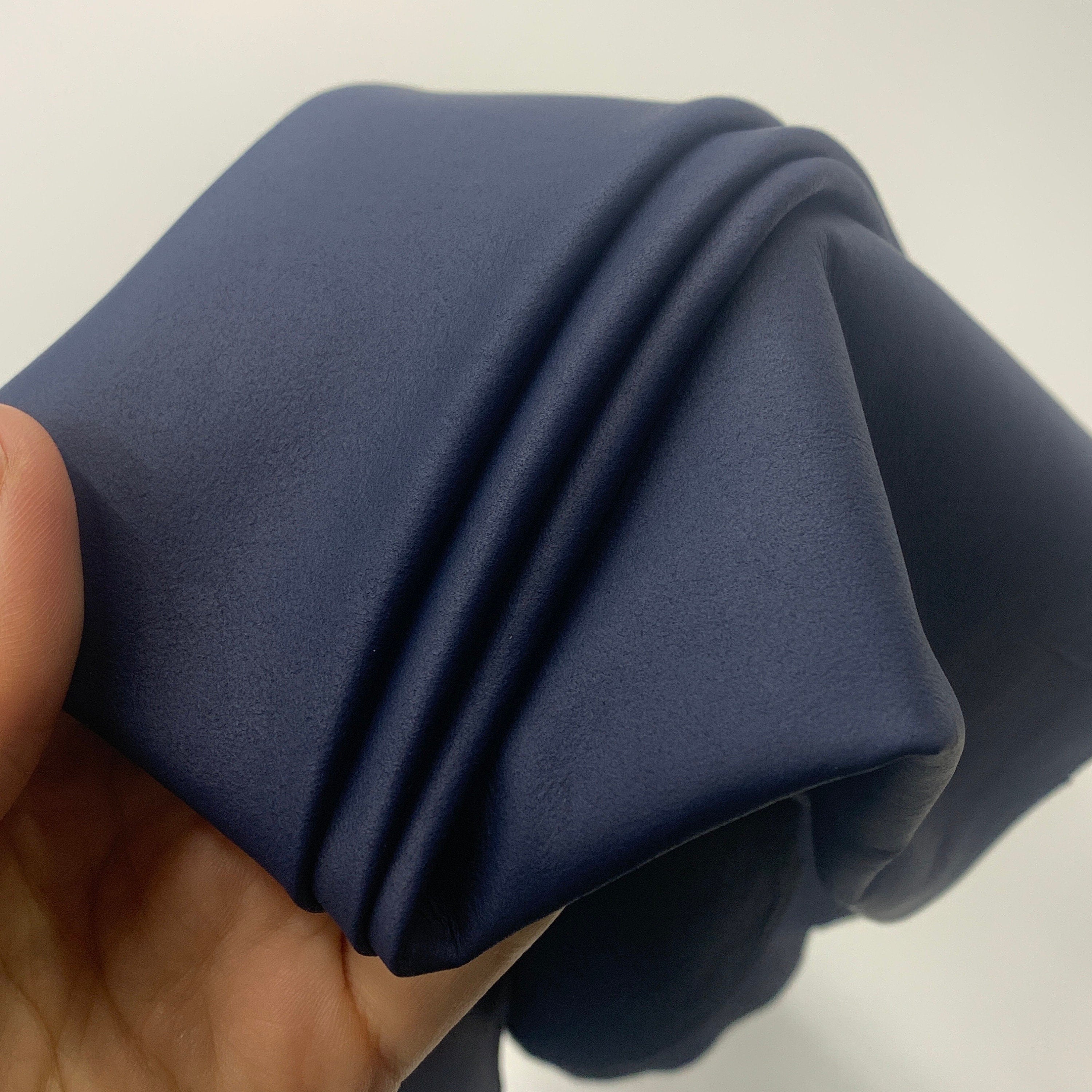 Thin Blue leather nubuck | navy dark| 0.5 mm 1oz | Soft, elastic | sheep hides skins