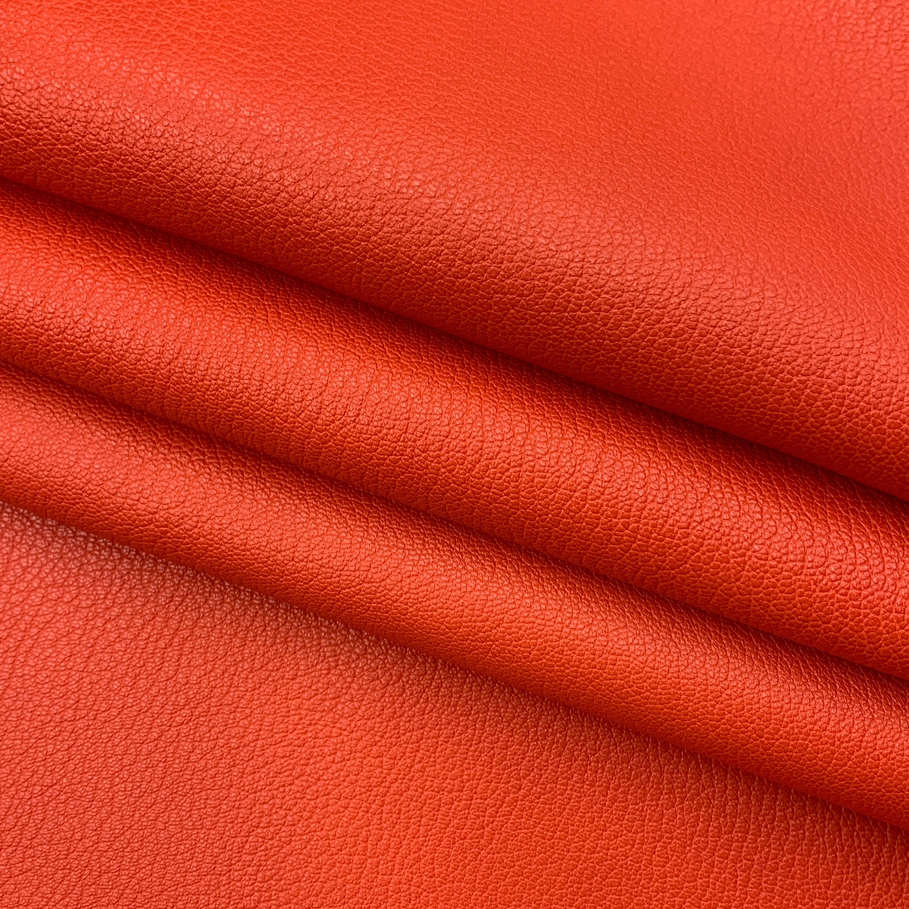 Red leather textured goat hide | 1.5 mm 3-4oz | soft, shiny, glossy | for bags, wallets, crafts