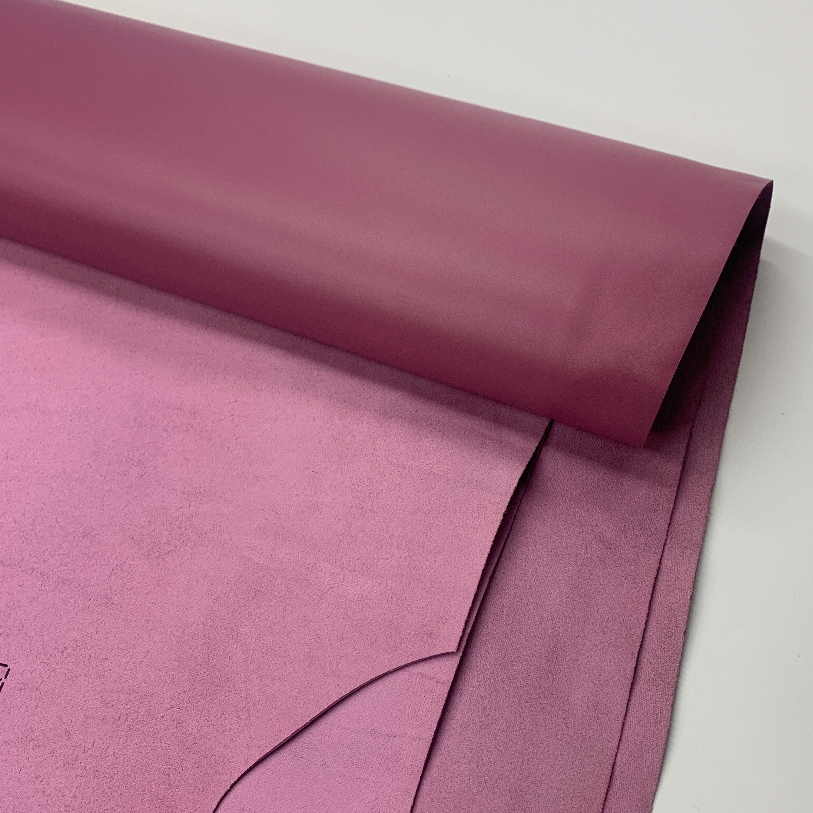 Dark Pink leather nappa Full Grain Side | 1 mm 2-3 OZ | puce| Real natural leather | Flat surface | sheets panels precut leathercraft