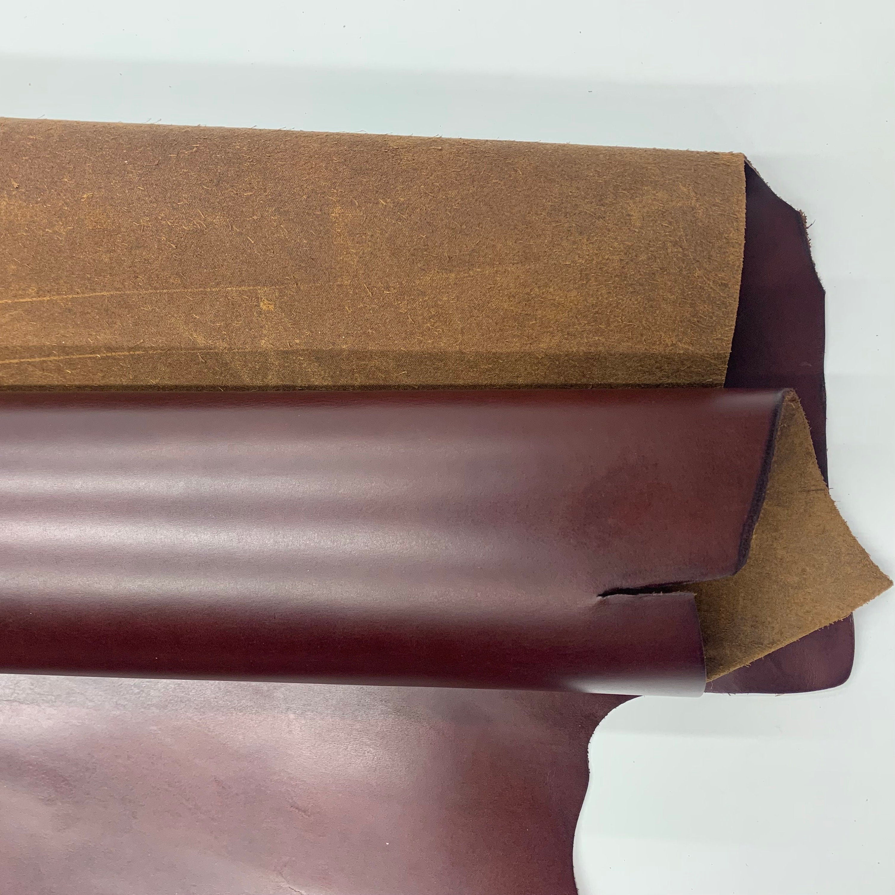 Burgundy Leather | Italian Vegetable | Oil tanned 100% natural real leather | 2mm 5oz | Chestnut | sheets pieces panels | bags shoes