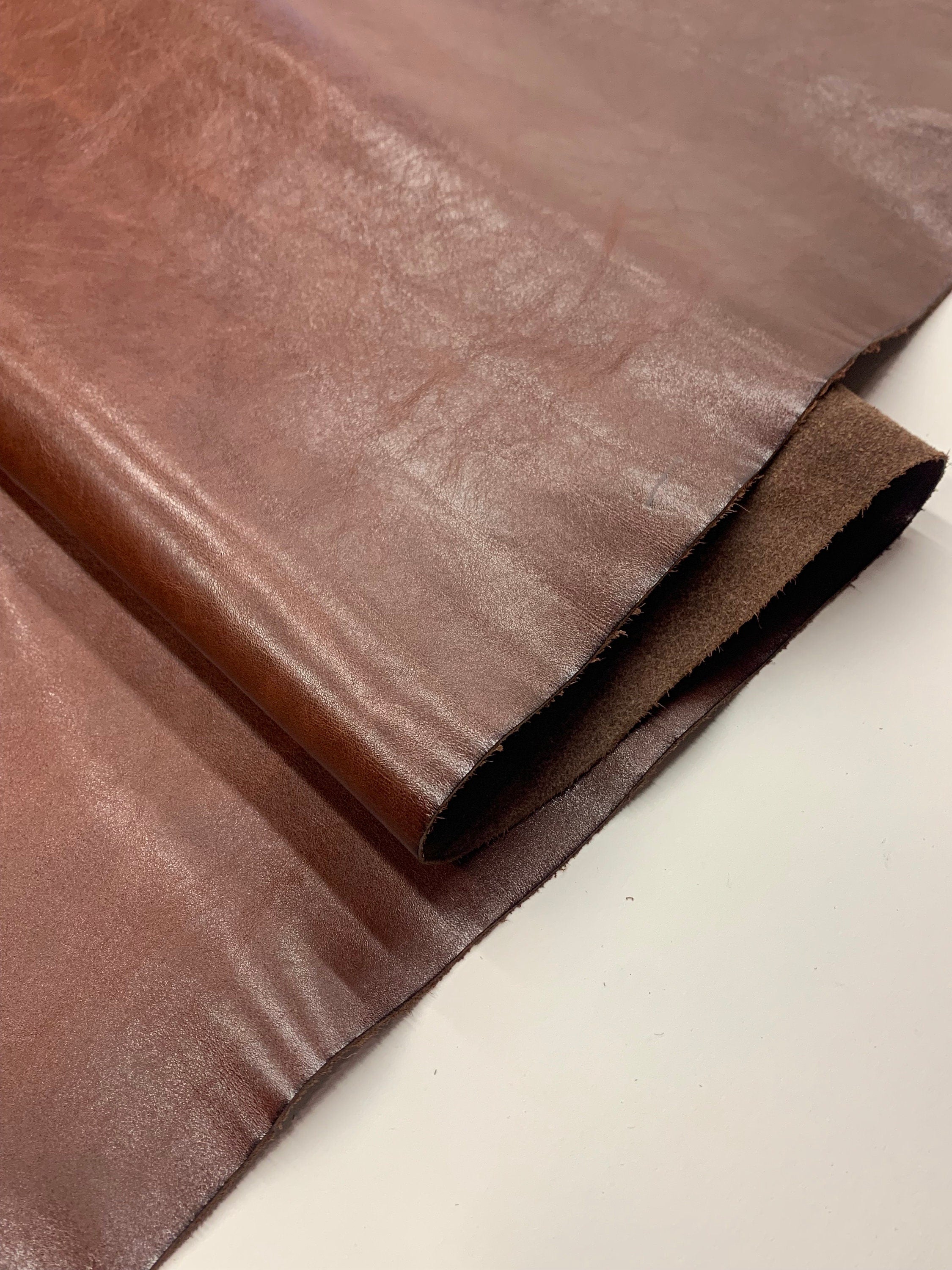 Brown Italian Vegetable tanned soft natural leather 1.2 mm 3 oz Dark Brown Distressed nappa sheets panels for bags shoes crafts