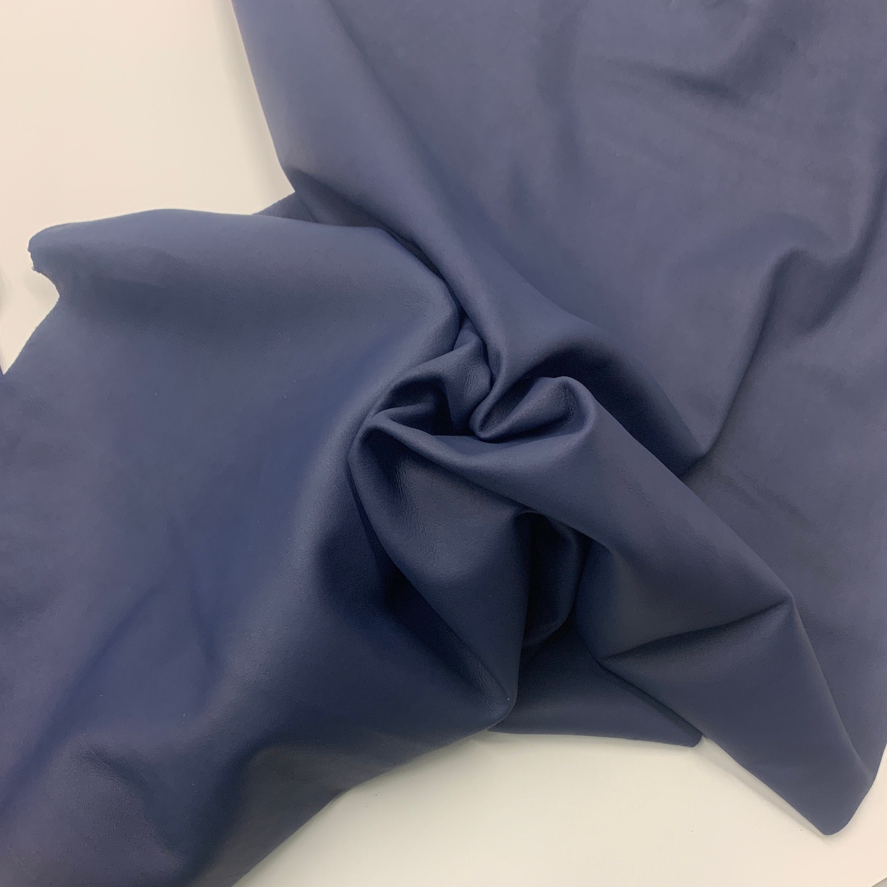 Thin Blue leather nubuck | navy dark| 0.5 mm 1oz | Soft, elastic | sheep hides skins