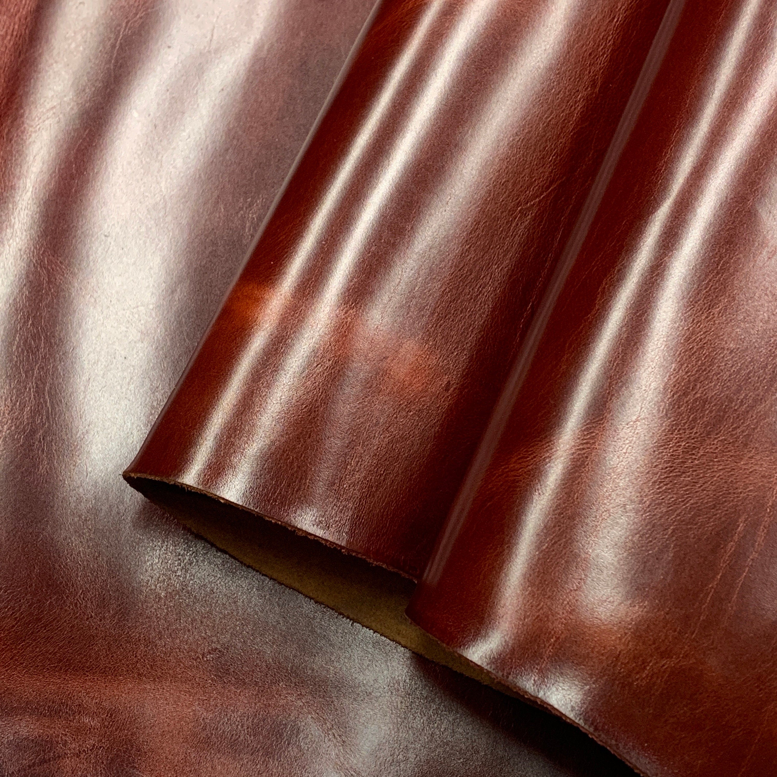 Burgundy maroon Leather | Italian Vegetable tanned natural | PULL UP | 1.8 mm 4 oz | Brown Distressed  sheets panels for bags shoes crafts