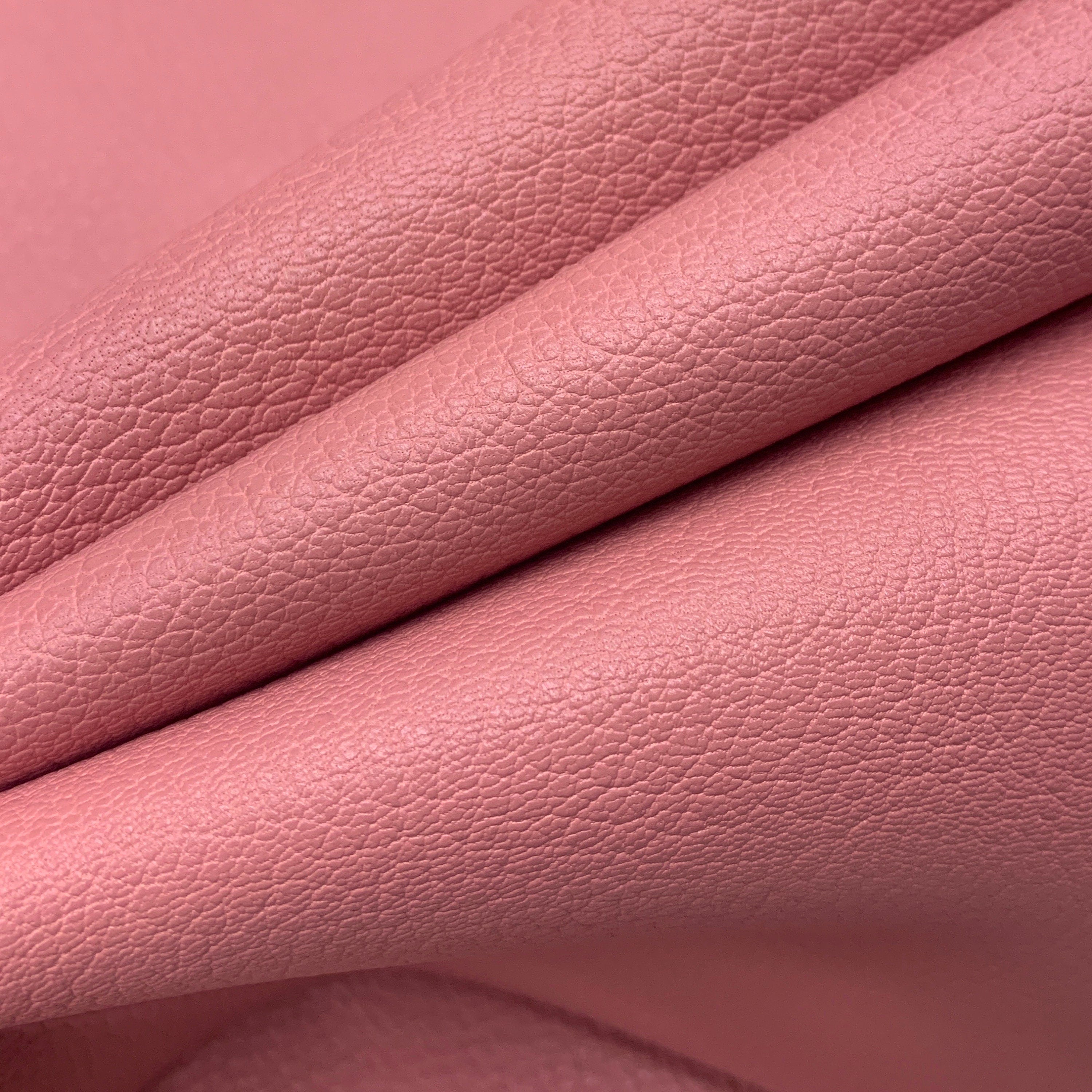 Pink leather textured goat hide | 1.5 mm 3-4oz | soft, matt | for bags, wallets, crafts