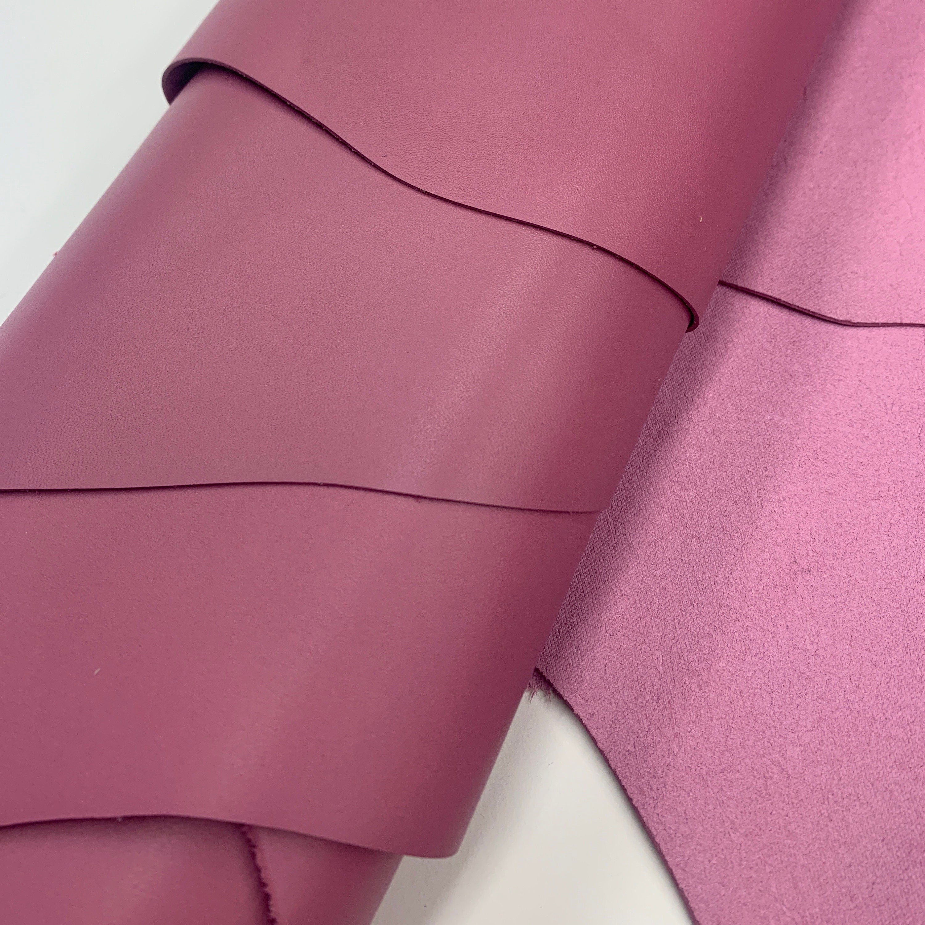 Dark Pink leather nappa Full Grain Side | 1 mm 2-3 OZ | puce| Real natural leather | Flat surface | sheets panels precut leathercraft