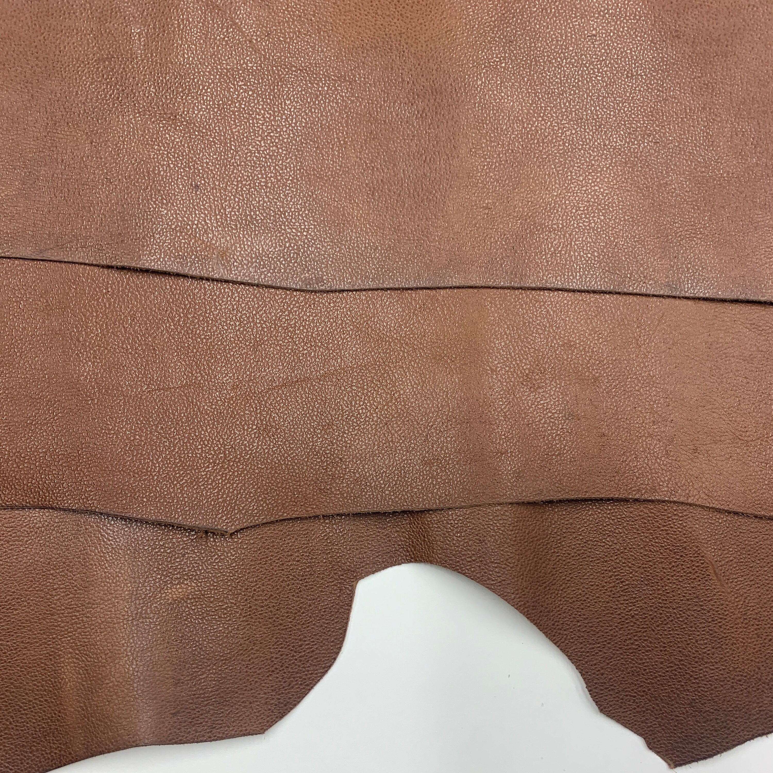 Brown leather Distressed Soft Rustic Italian Milled Pebbled 1.4 mm 3-4 oz | hides sheets panels for upholstery, bags, clothing