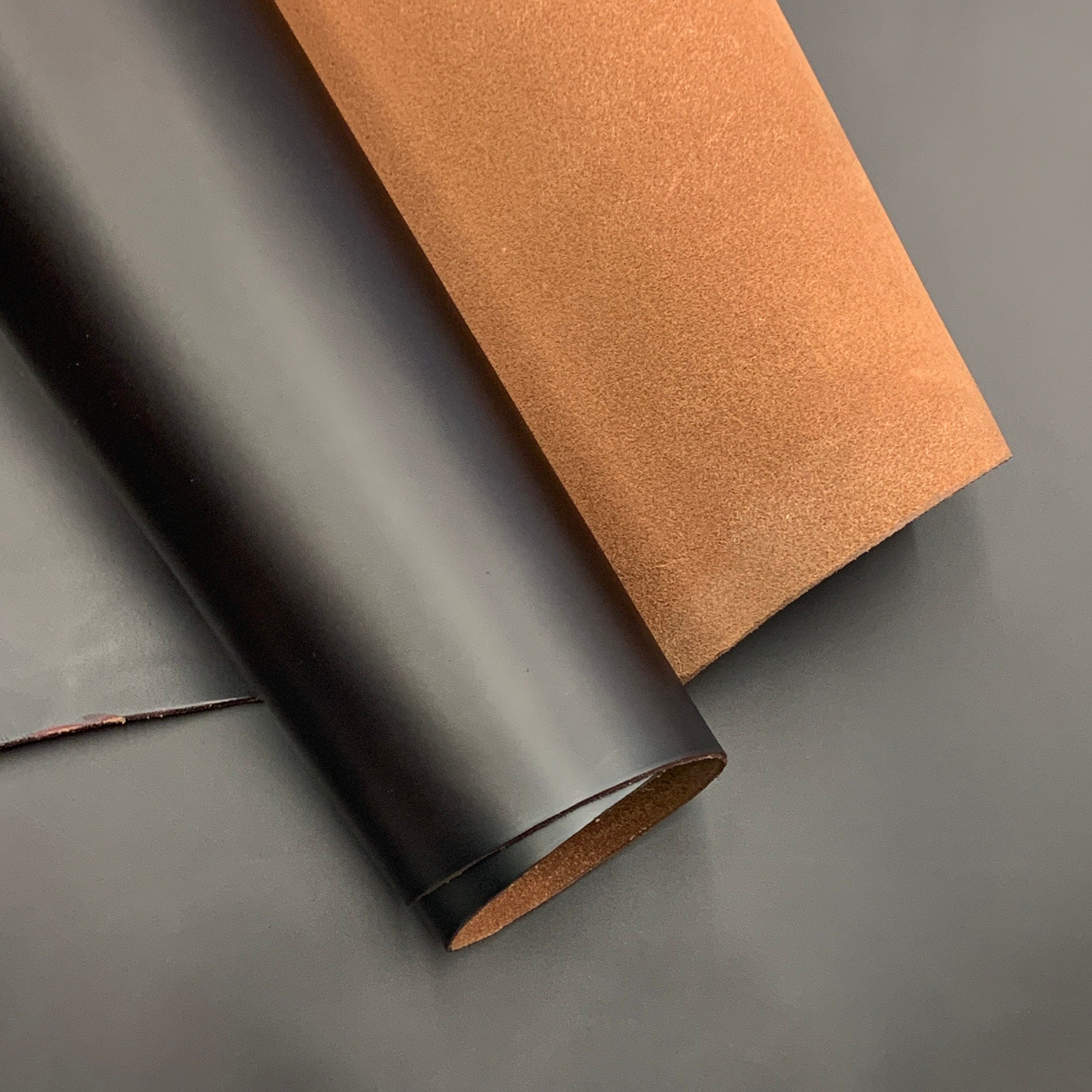 Black Matt Leather Italian | stiff natural | 1.4 mm 4oz | calf | sheets panels for bags shoes crafts leathercraft