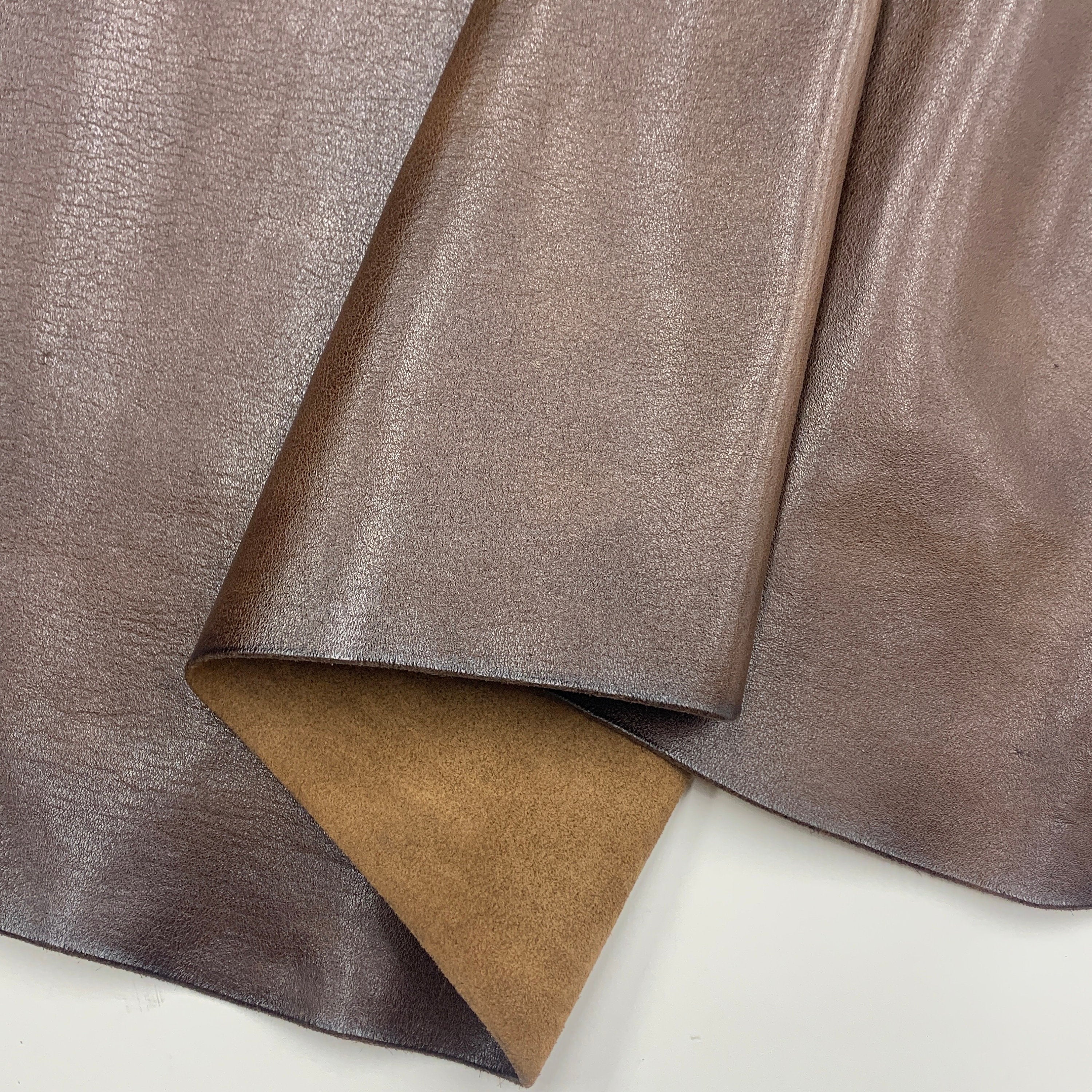 Brown Leather Vegetable tanned Italian | mid-soft natural glossy | 2 mm 5oz| sheets panels for bags shoes crafts leathercraft