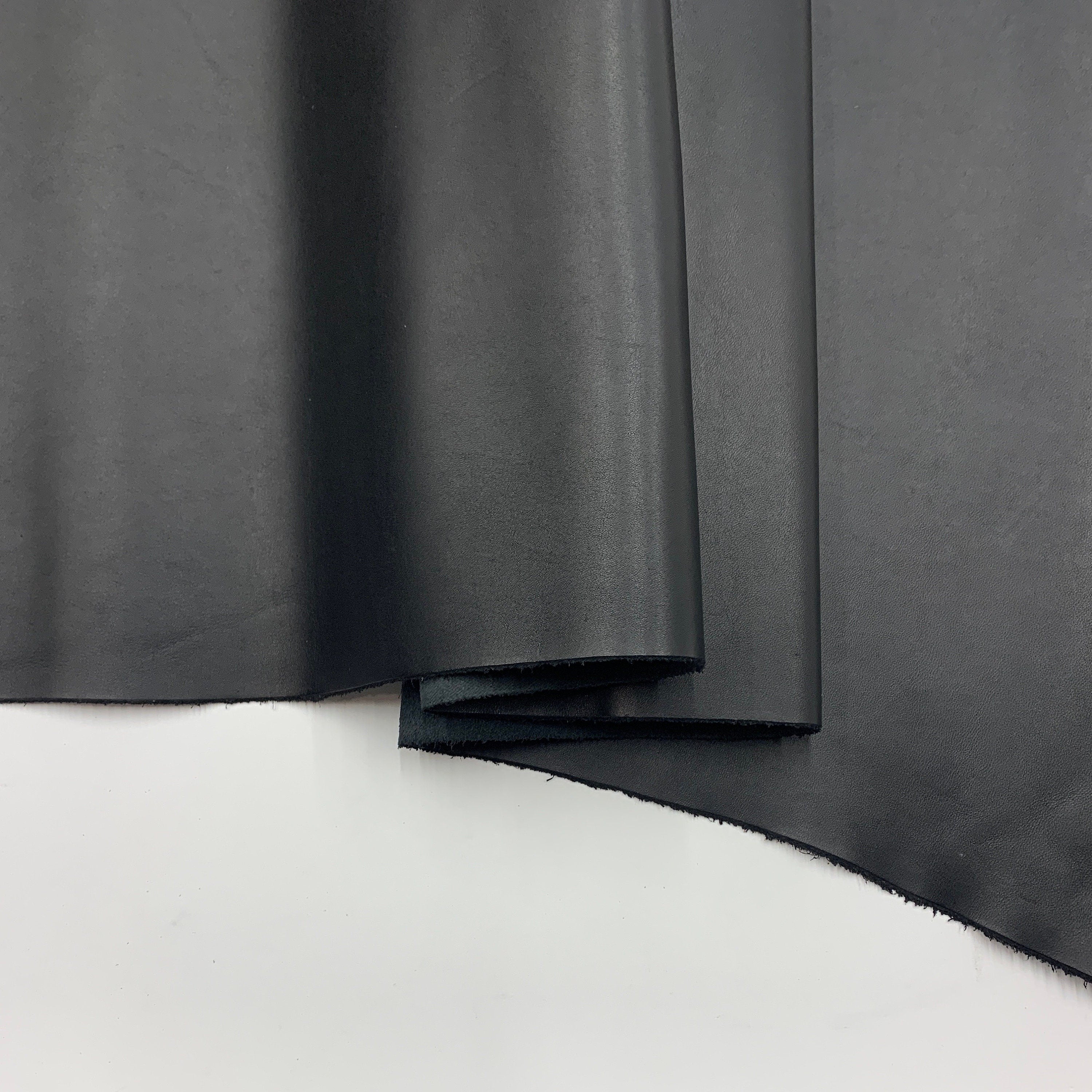 Black leather lux Thin soft | 1.2 mm 3oz  | Calf | soft versatile | hides sheets | for bags, shoes, clothing, bookbinding | leathercraft