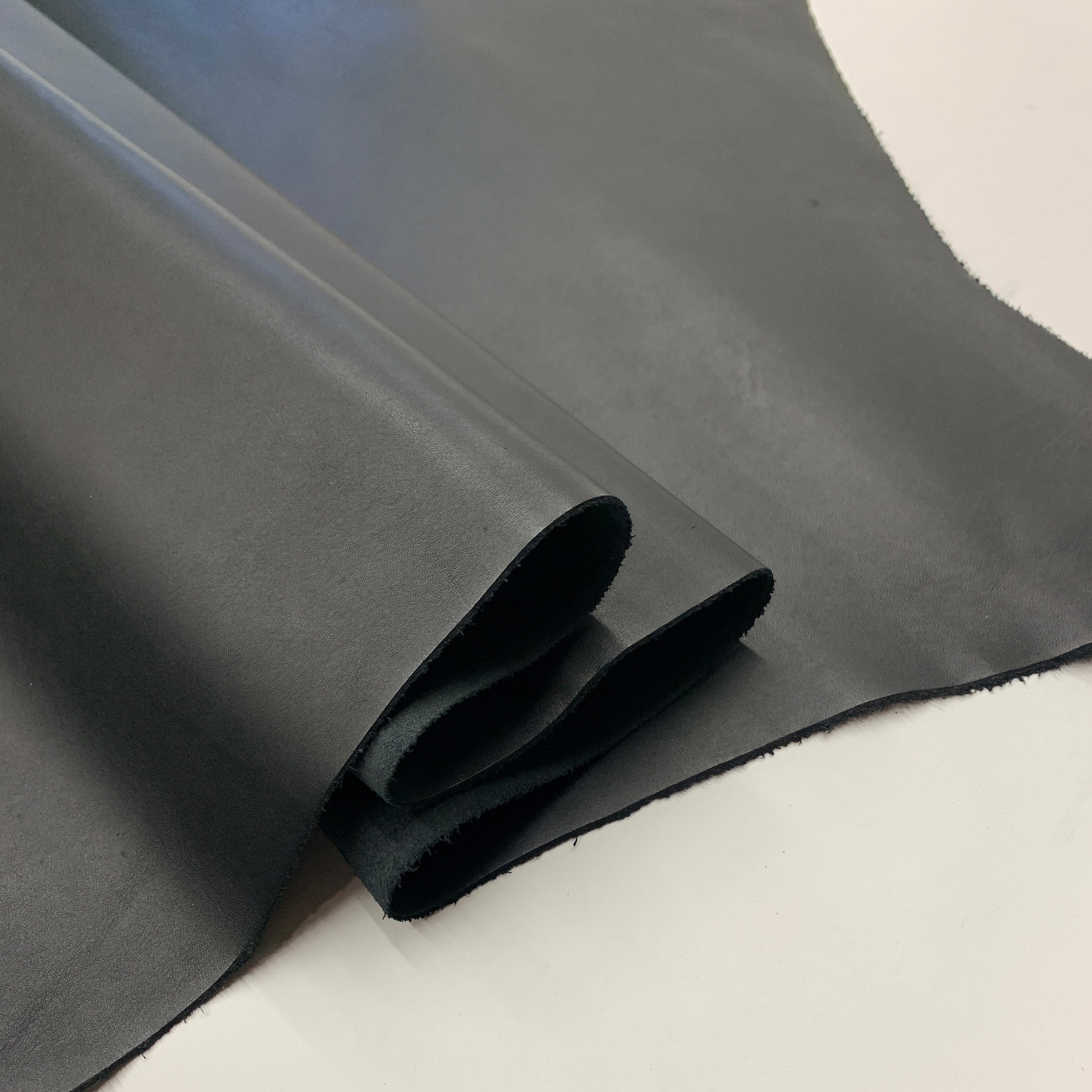 Black leather lux Thin soft | 1.2 mm 3oz  | Calf | soft versatile | hides sheets | for bags, shoes, clothing, bookbinding | leathercraft